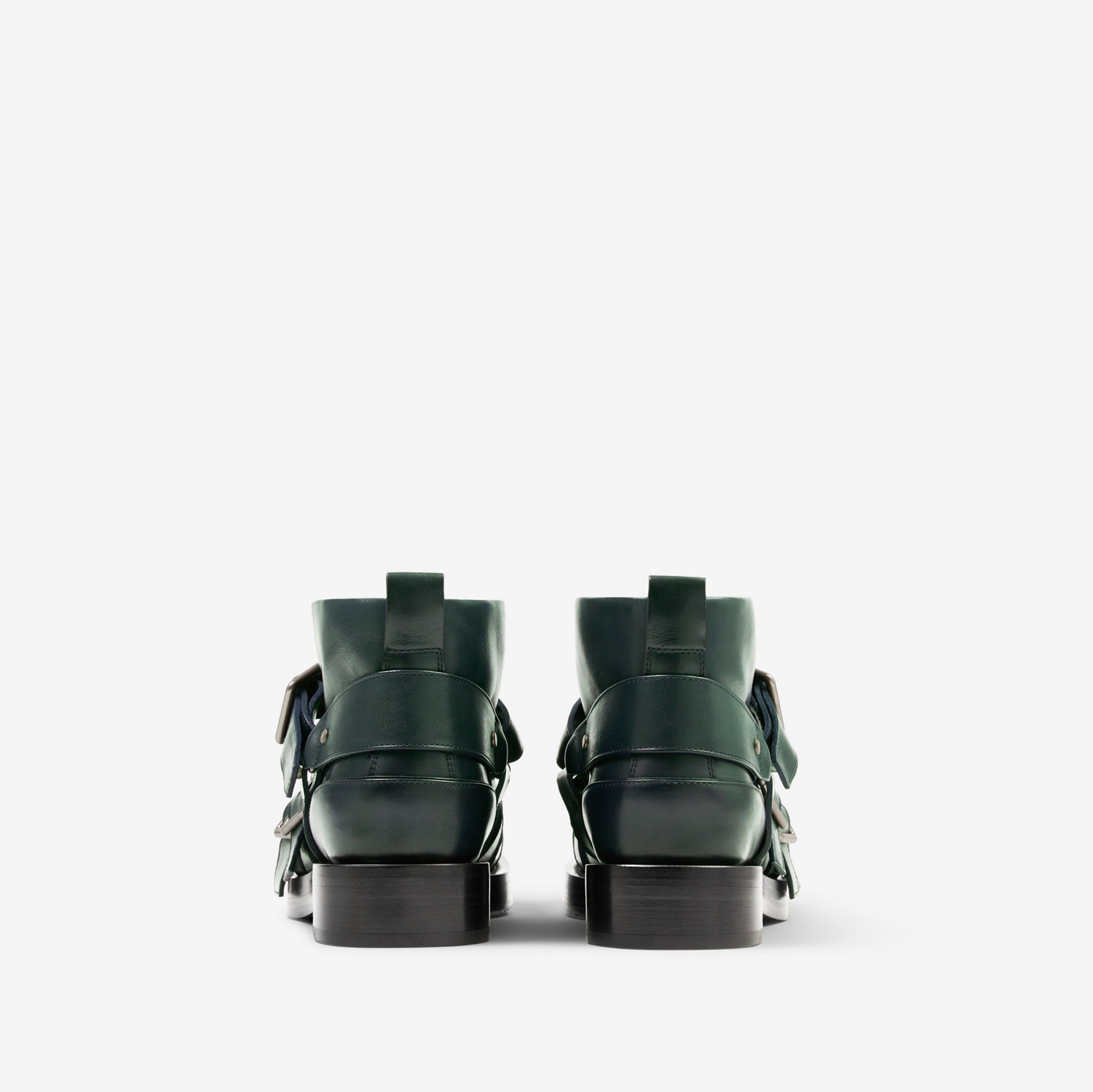Leather Strap Boots in Vine - Women | Burberry® Official