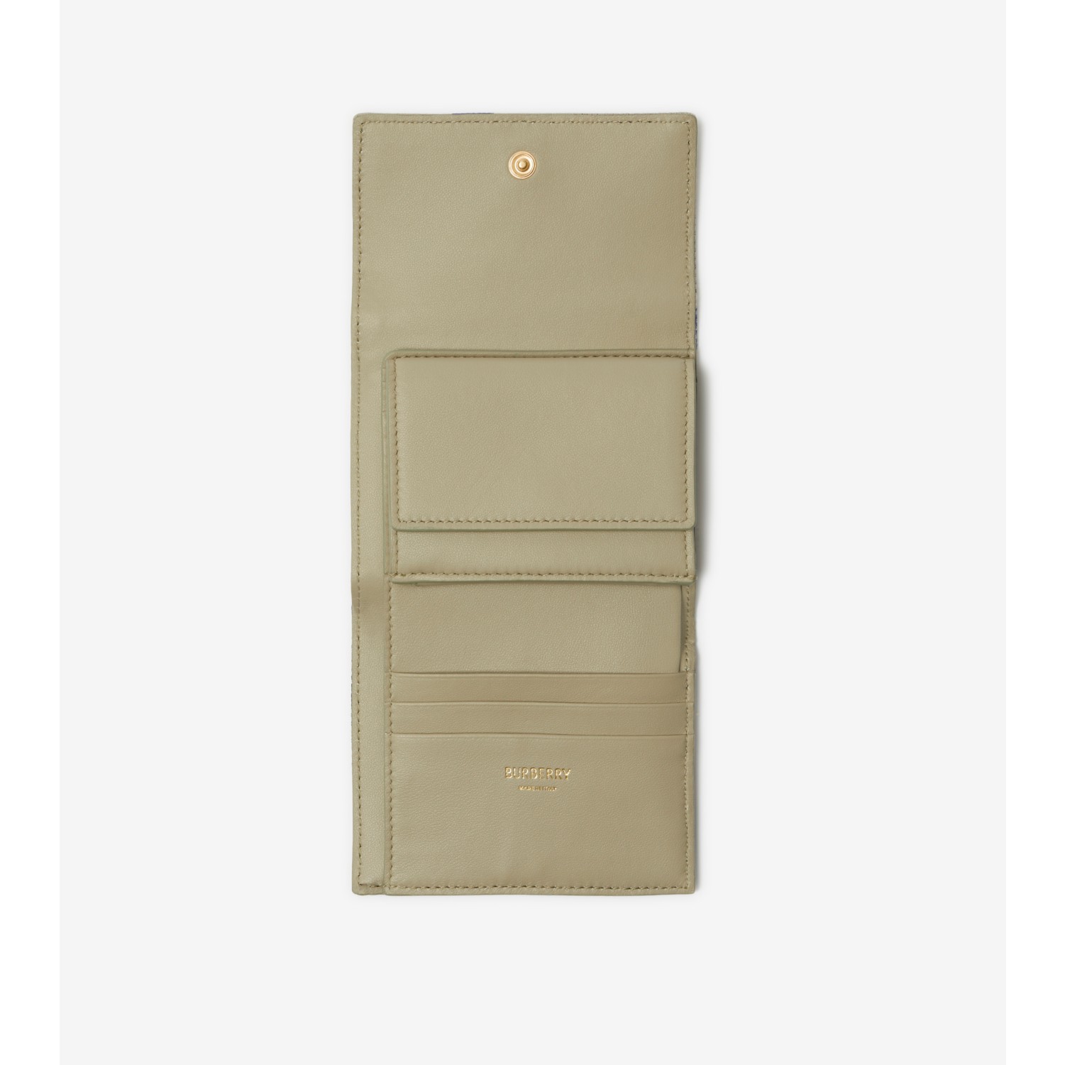 Check Folding Wallet in Lichen Women Burberry Official