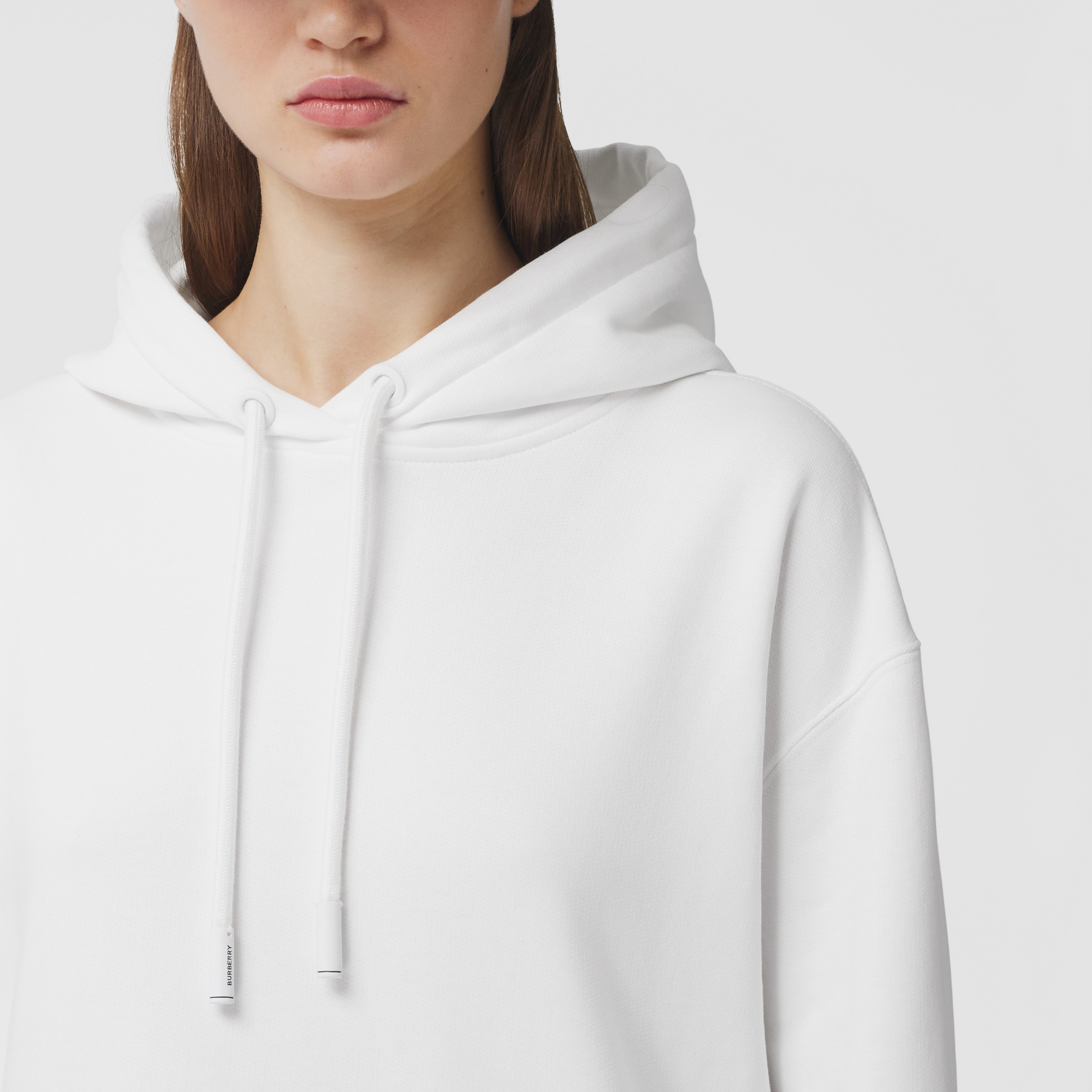 Coordinates Print Cotton Oversized Hoodie in White - Women | Burberry ...