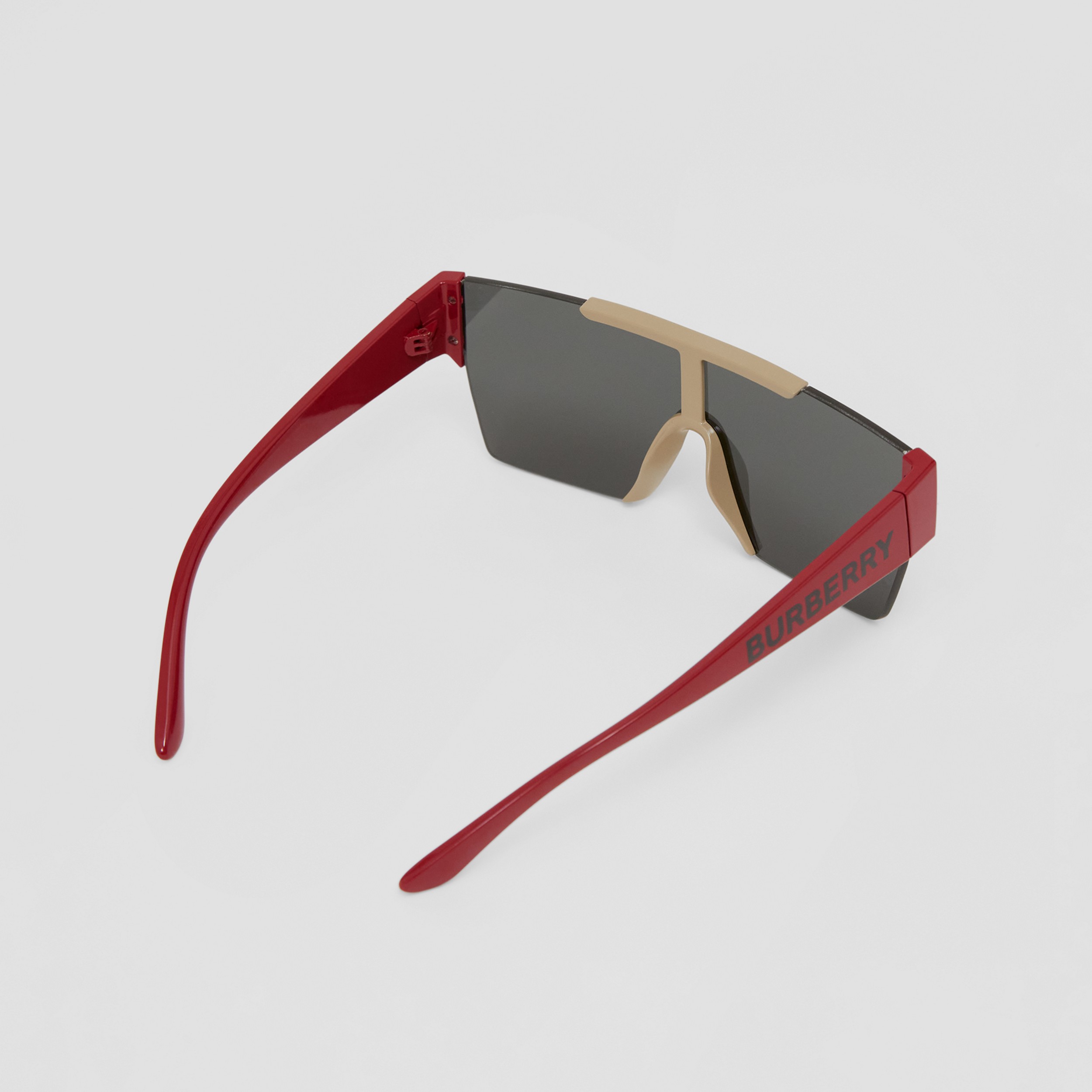 Logo Detail Rectangular Sunglasses in Beige | Burberry® Official - 4