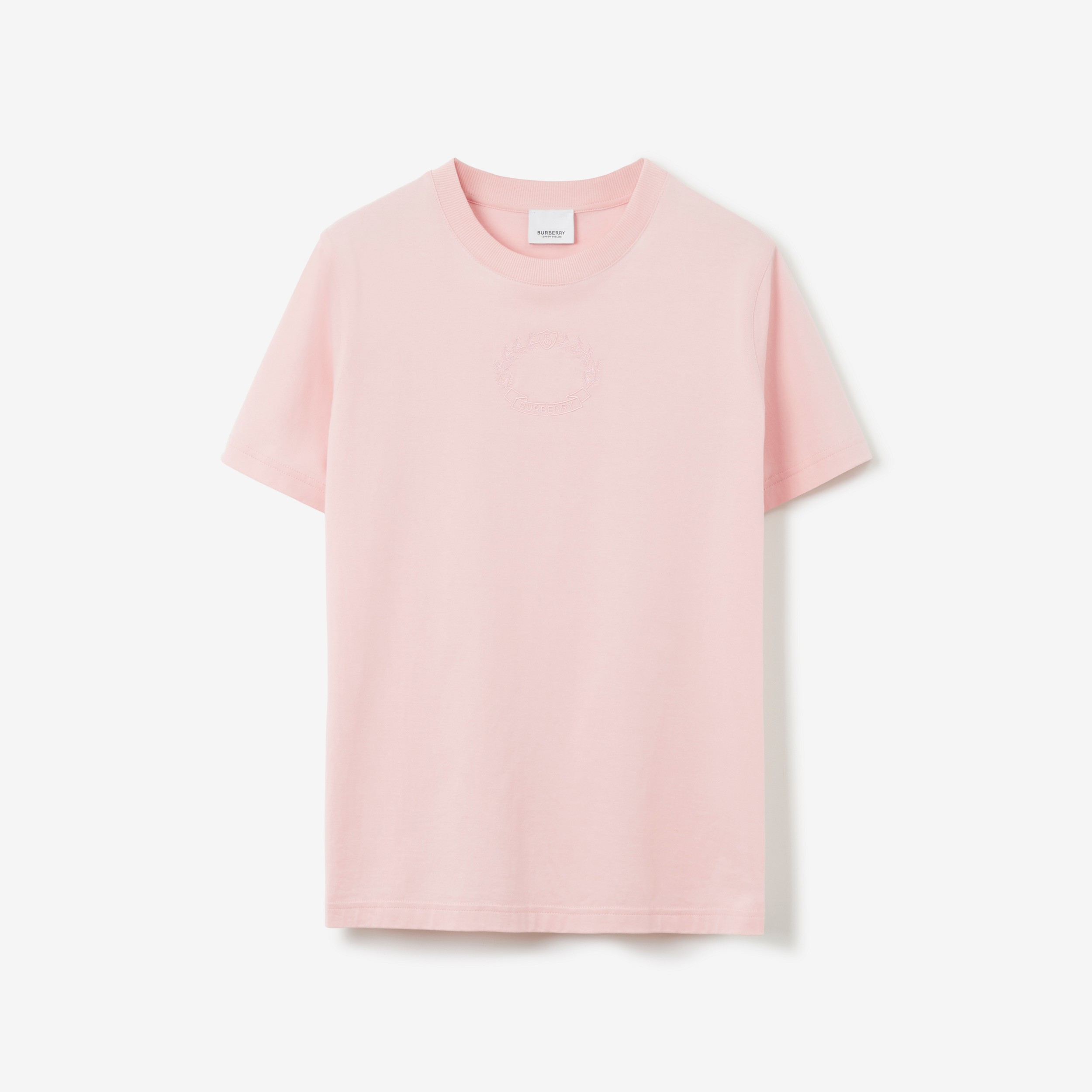 T-shirt in cotone con stemma con foglie di quercia (Rosa Tenue) - Donna | Sito ufficiale Burberry® - 1