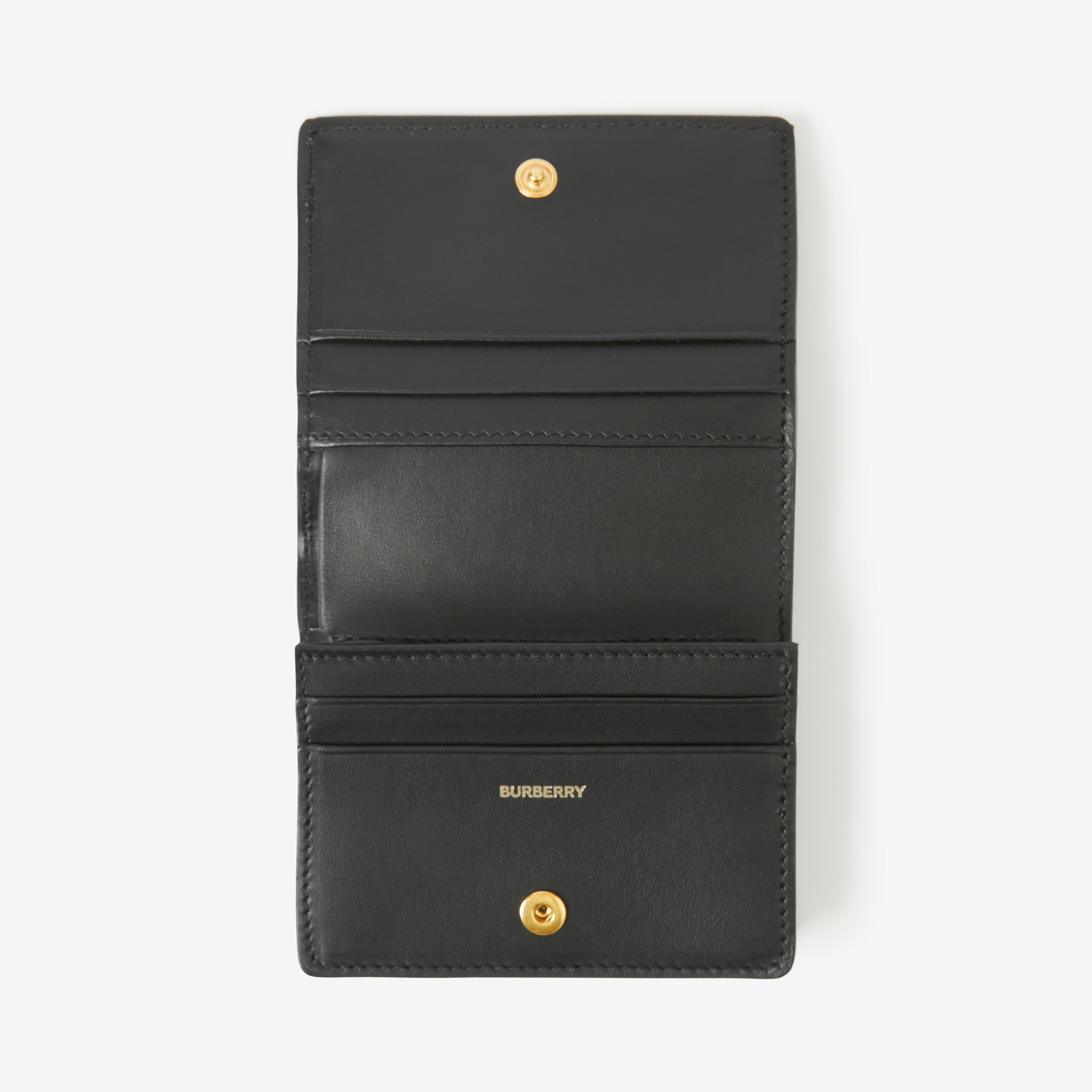 Petit portefeuille à rabat en cuir et Vintage Check (Noir/beige) - Femme | Site officiel Burberry® - 4