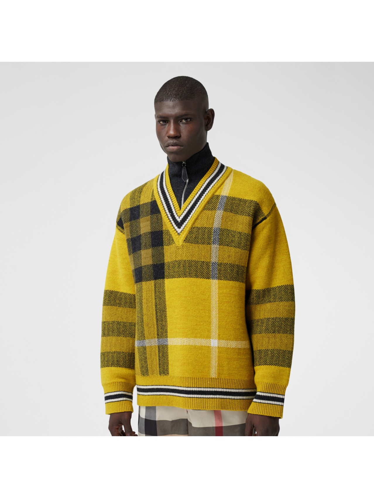 メンズ ニットセーター カーディガン バーバリー