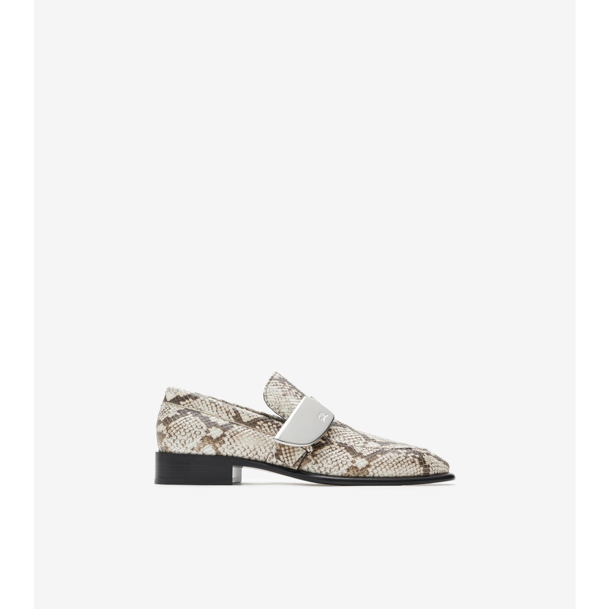 Burberry Shield Python-print Loafers In Serpent