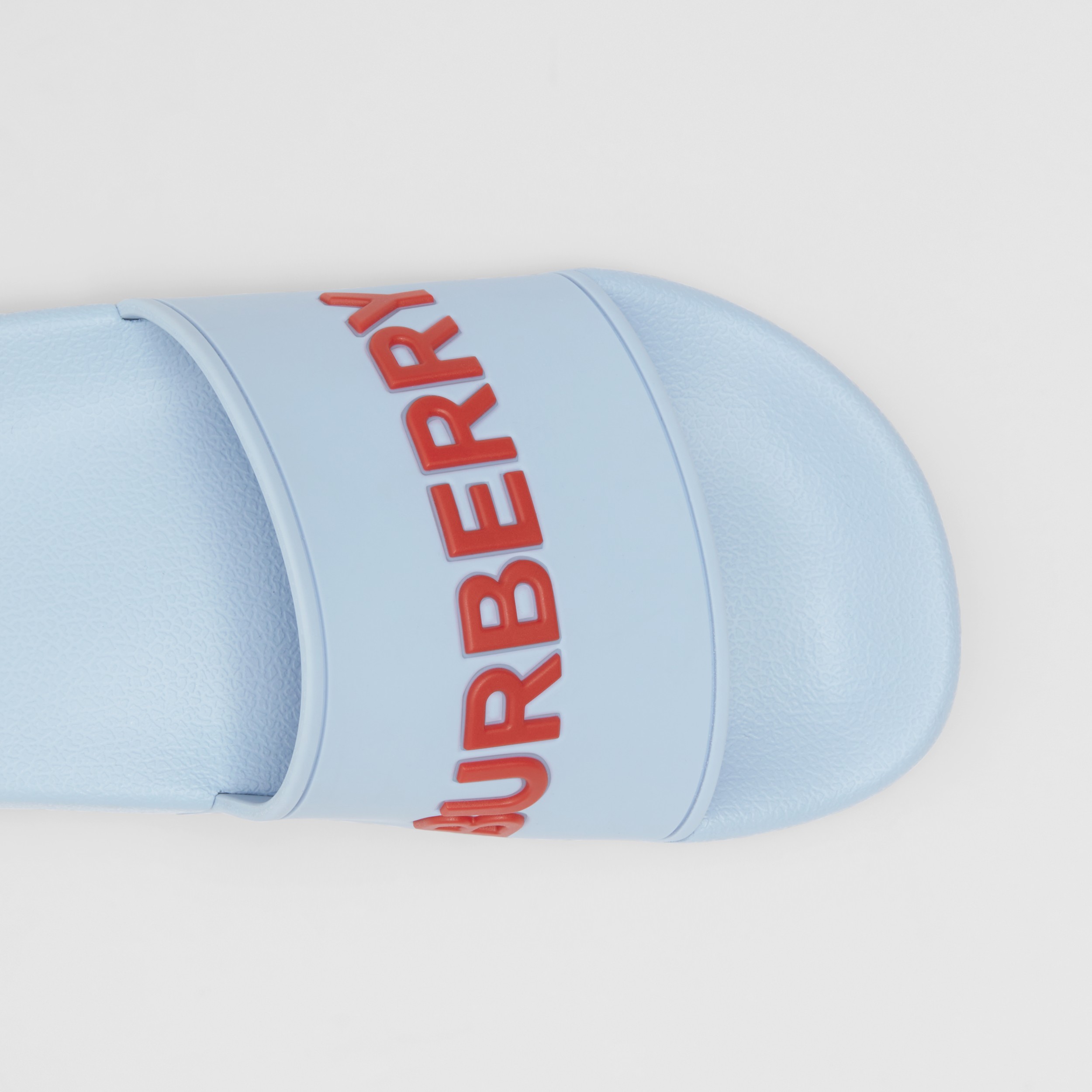 Logo Detail Two-tone Slides in Pale Blue | Burberry® Official - 2