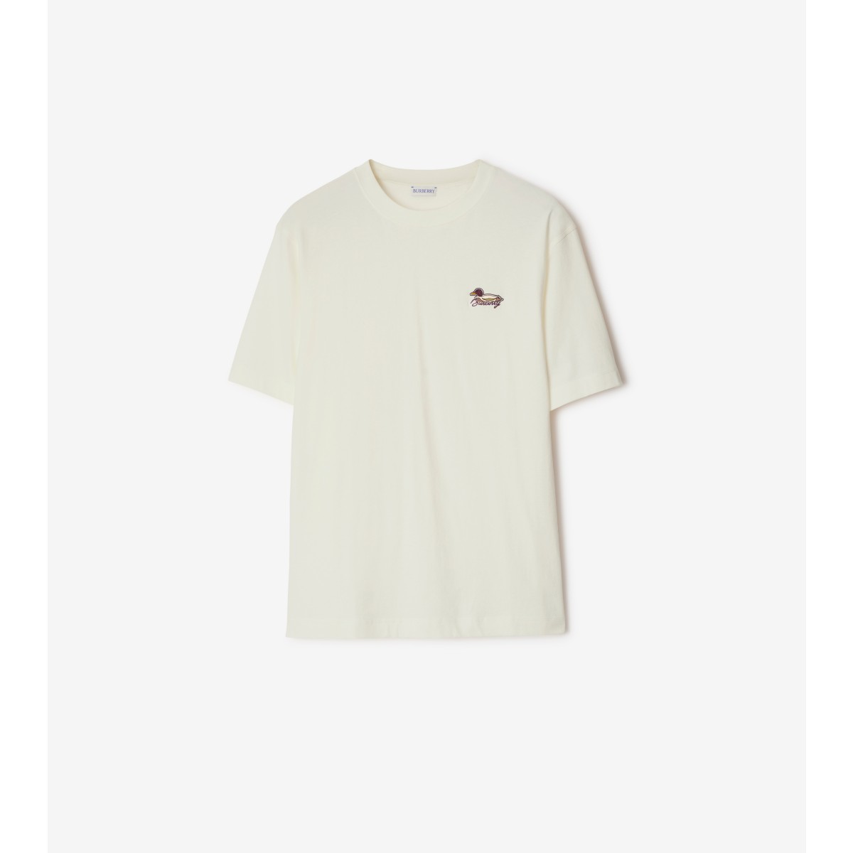 Shop Burberry Cotton T-shirt In Chalk