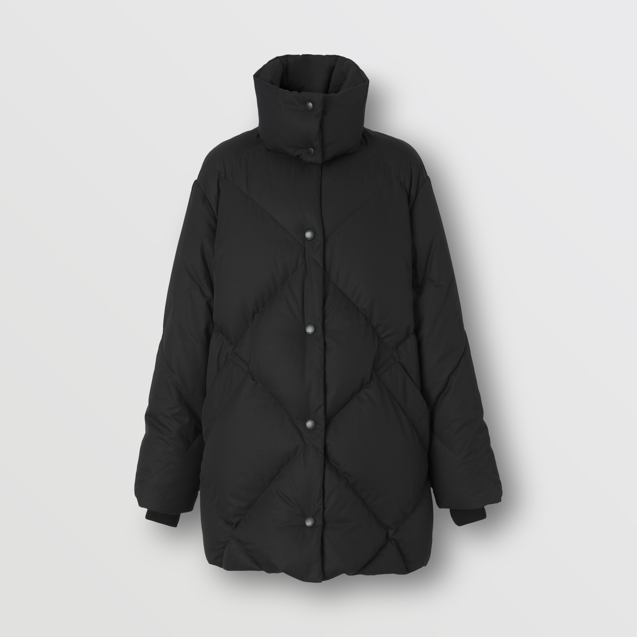 Diamond Quilted Cotton Gabardine Coat in Black - Women | Burberry® Official - 4