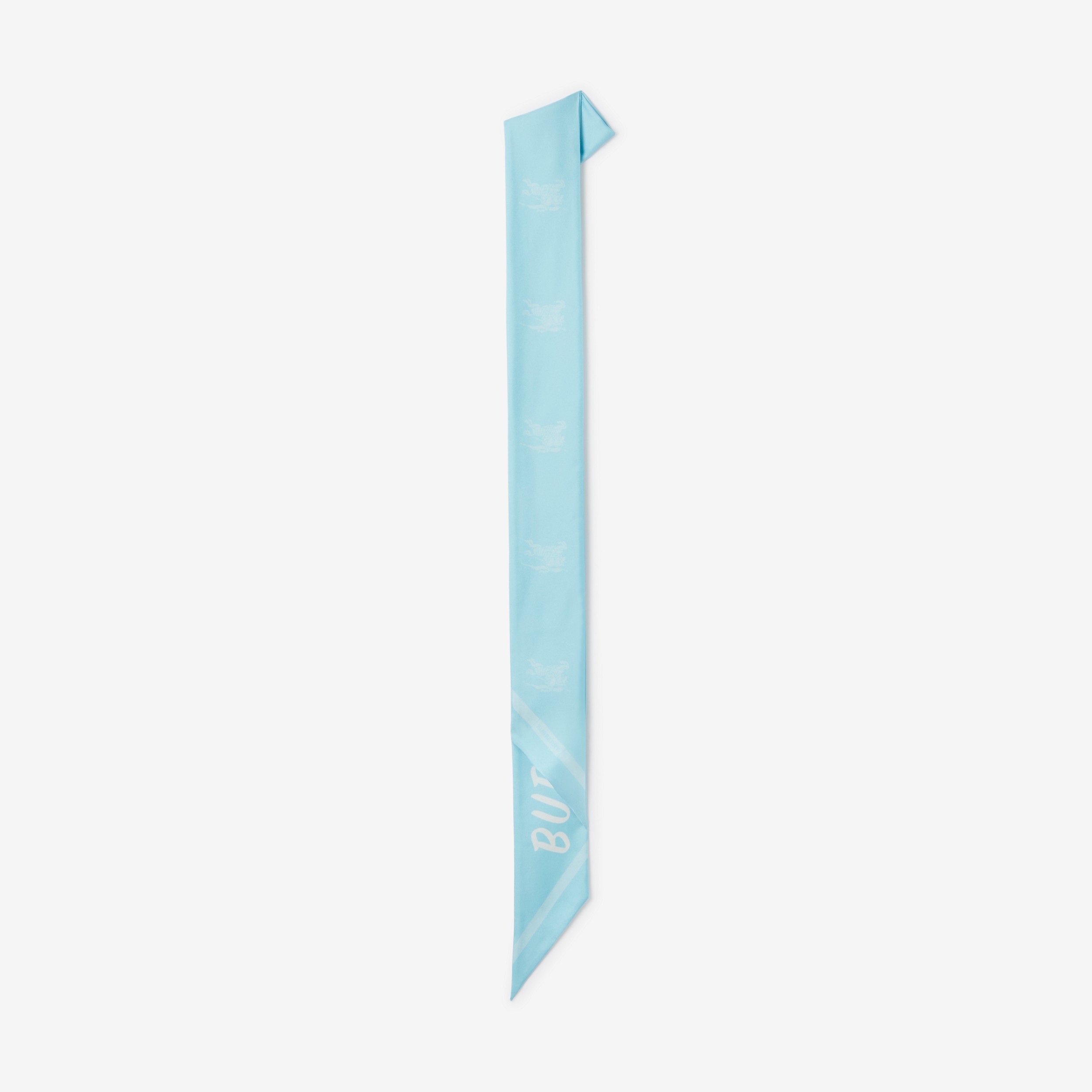 Skinny scarf de seda com estampa de montagem (Azul Topásio Intenso) | Burberry® oficial - 3