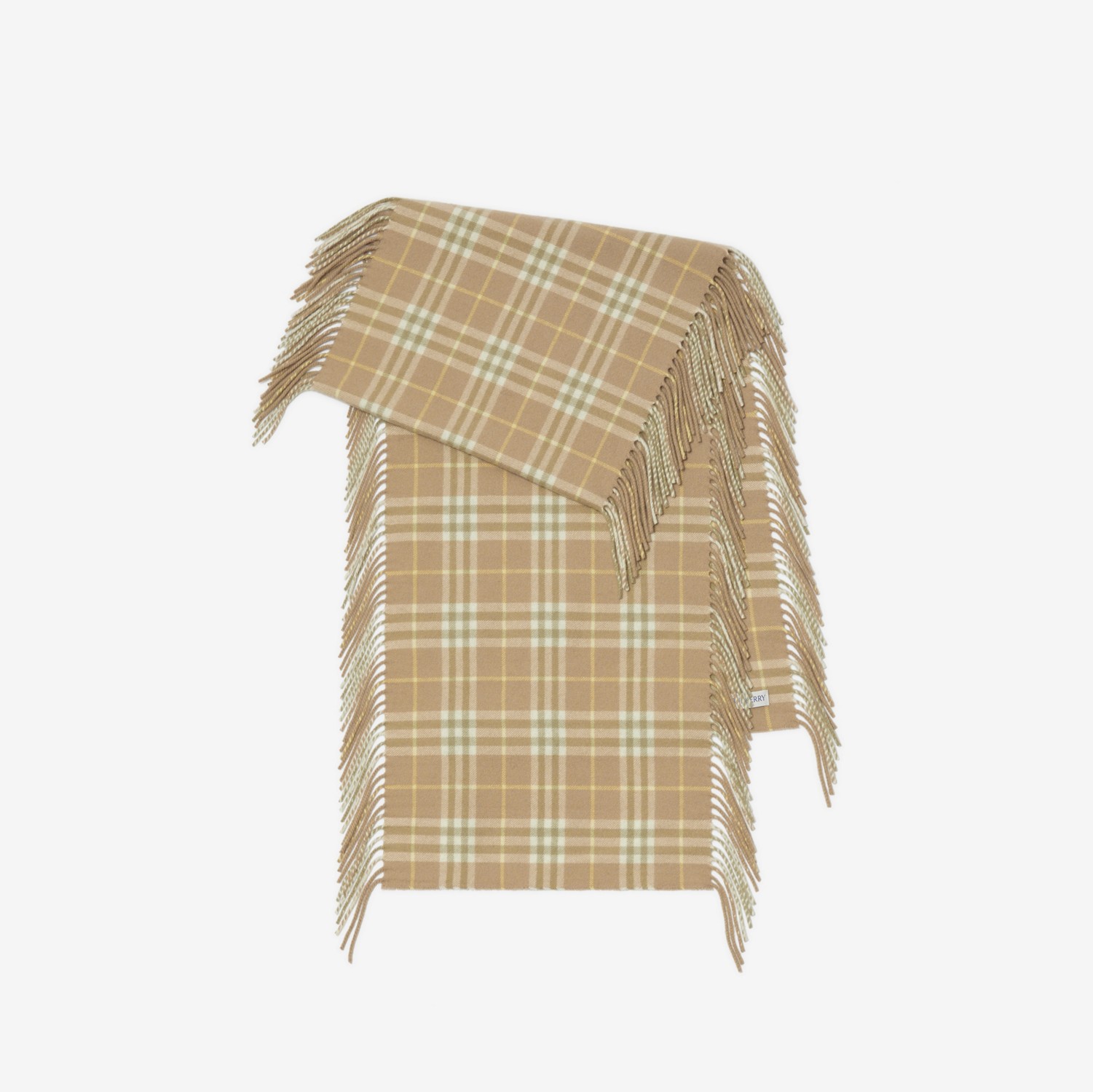 Check Cashmere Happy Scarf in Flax | Burberry® Official