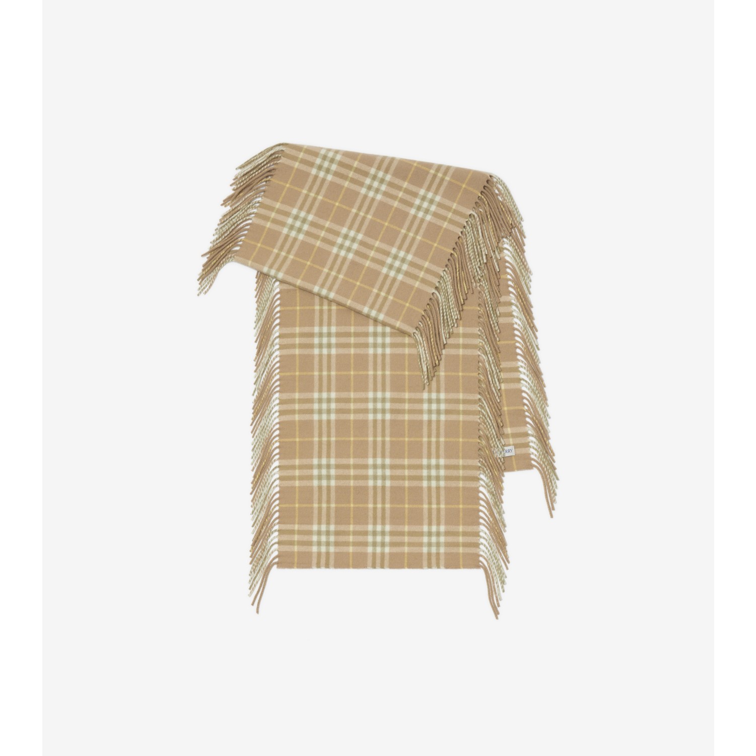 Check Cashmere Happy Scarf in Flax | Burberry® Official