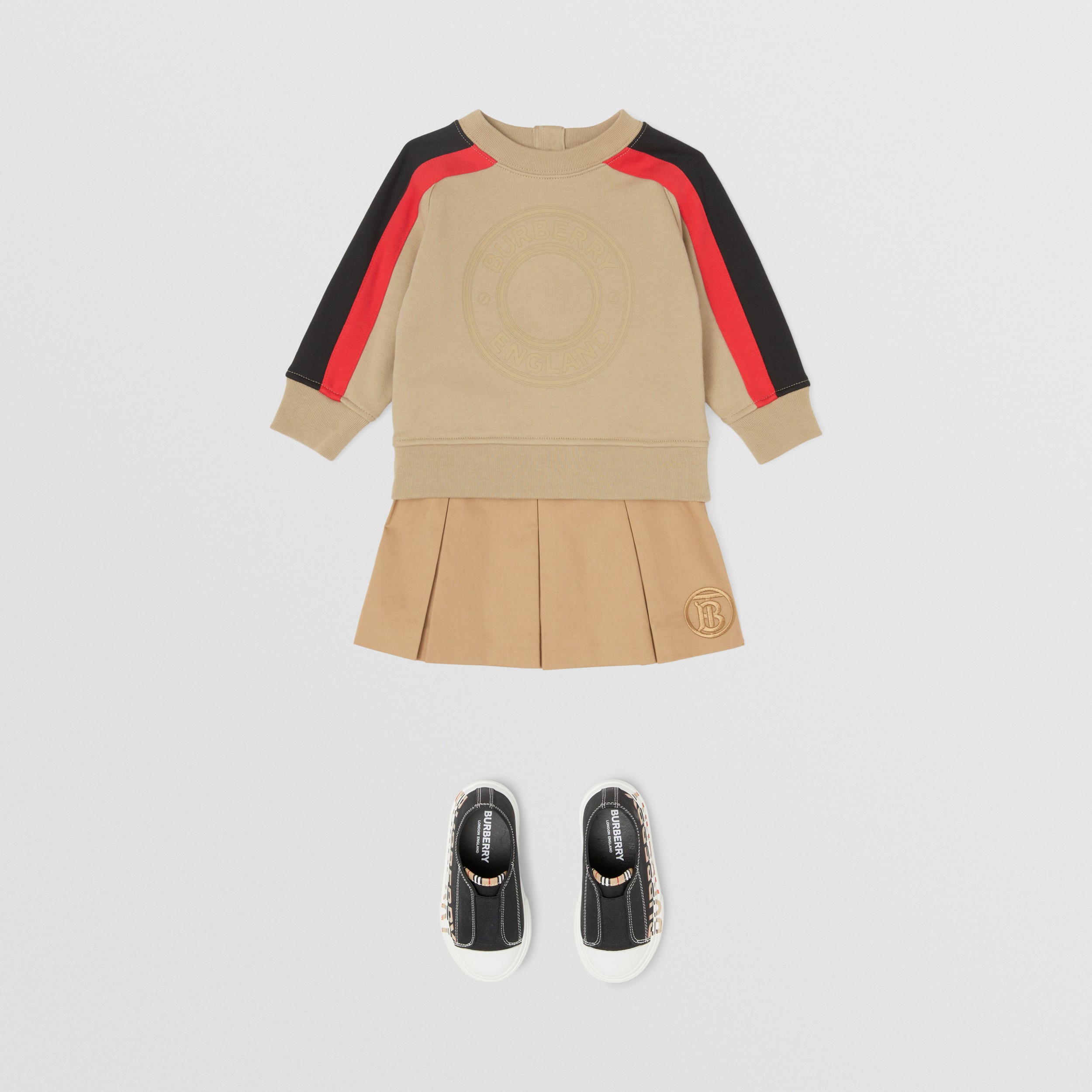 Suéter de algodão com logotipo gráfico (Bege Clássico) - Crianças | Burberry® oficial - 3