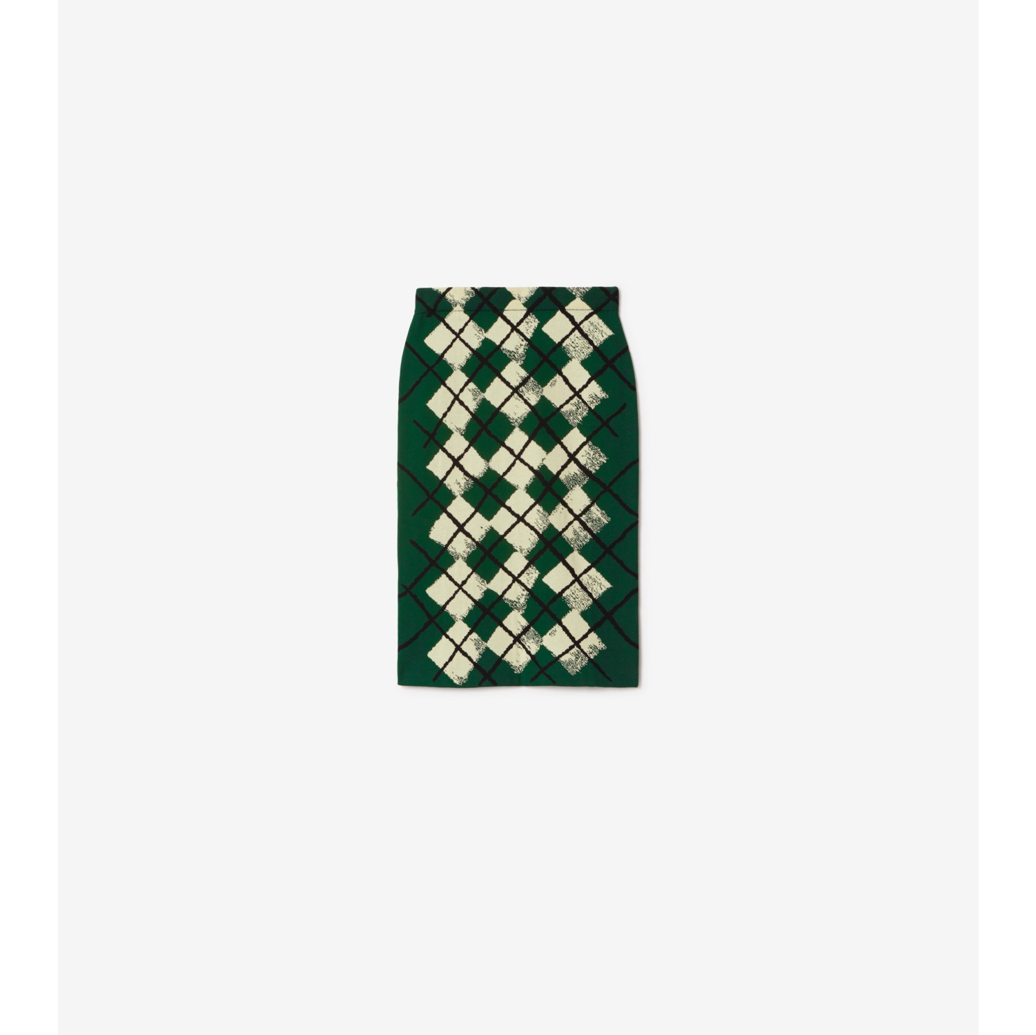 Argyle Cotton Skirt in Ivy - Women | Burberry® Official