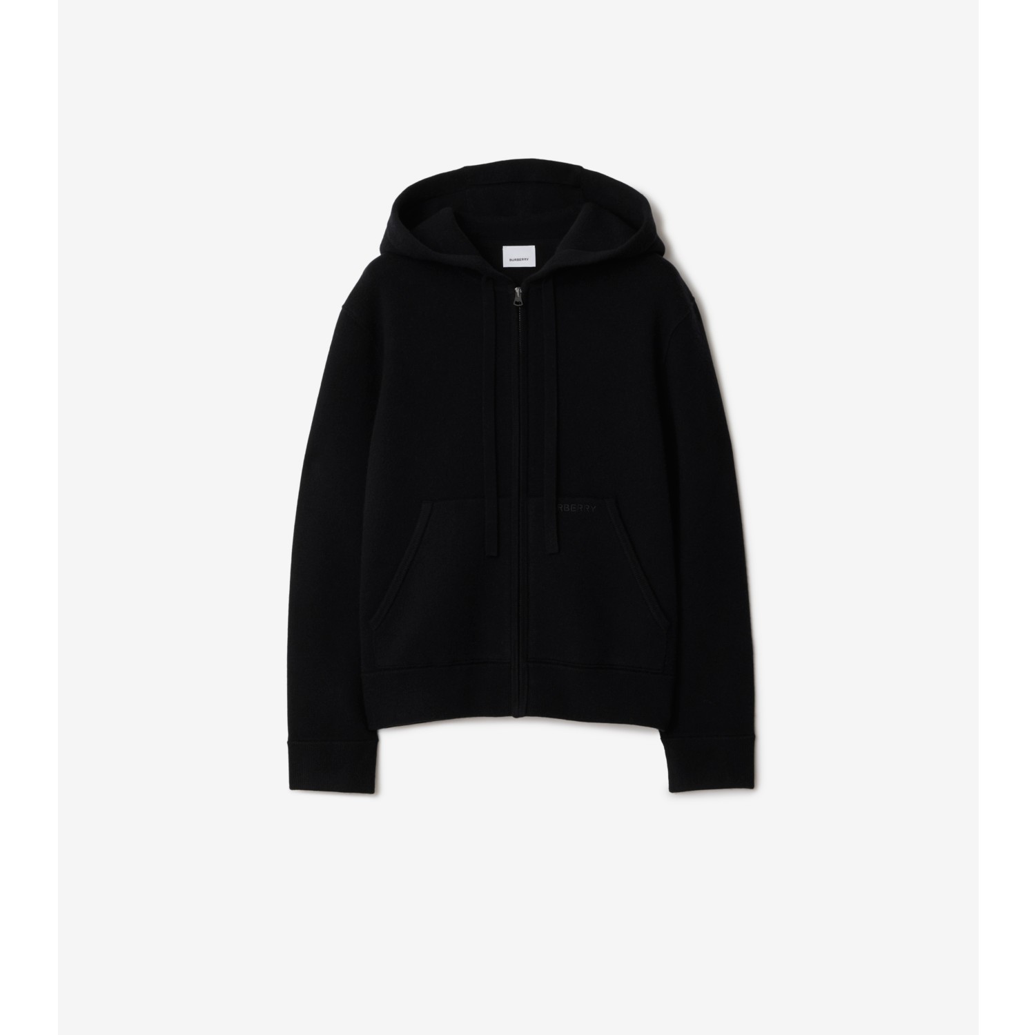 Cashmere Blend Zip Hoodie in Black - Women | Burberry® Official
