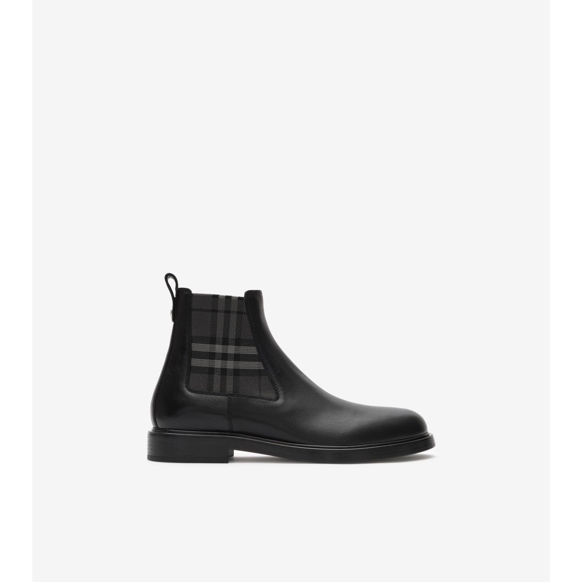  Check Leather Pembroke Boots
