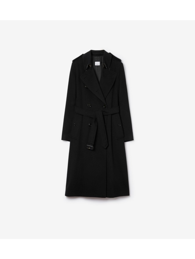 Hooded Wrap Silk Wool Blend Coat