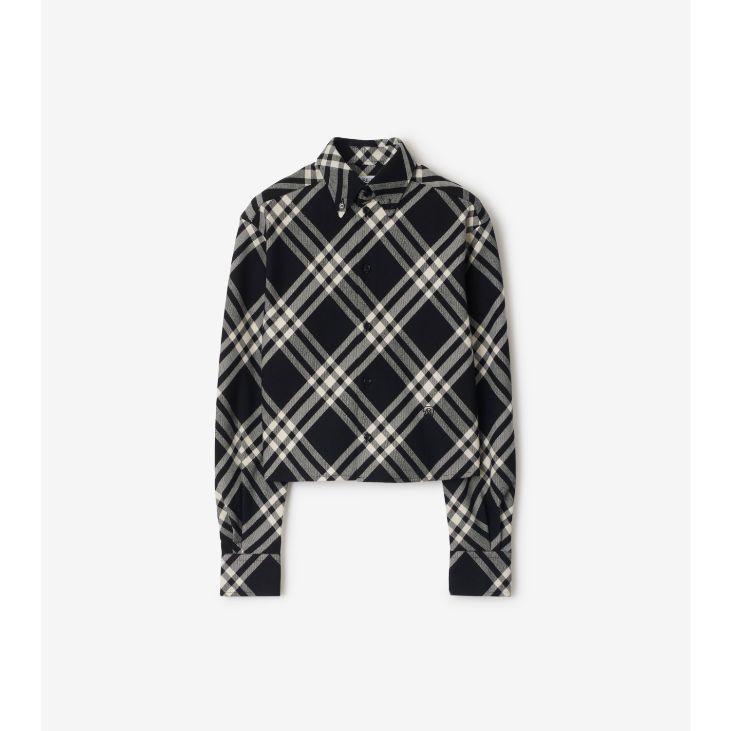 Camicia cropped in cotone