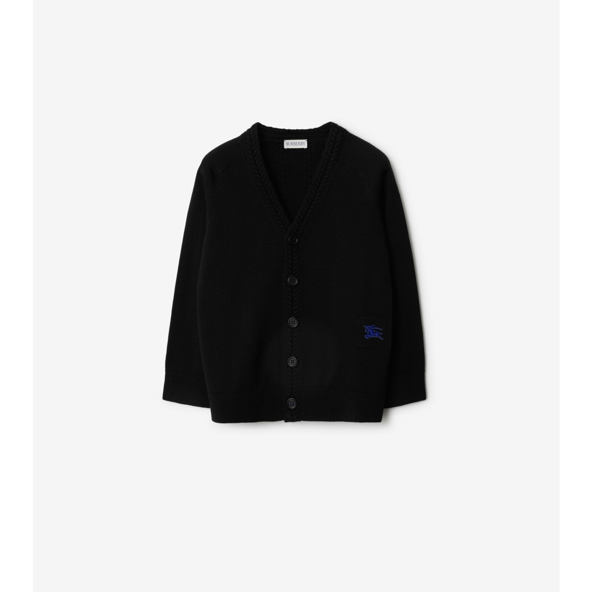 Burberry Kids Ekd Patch Knitted Cardigan In Black