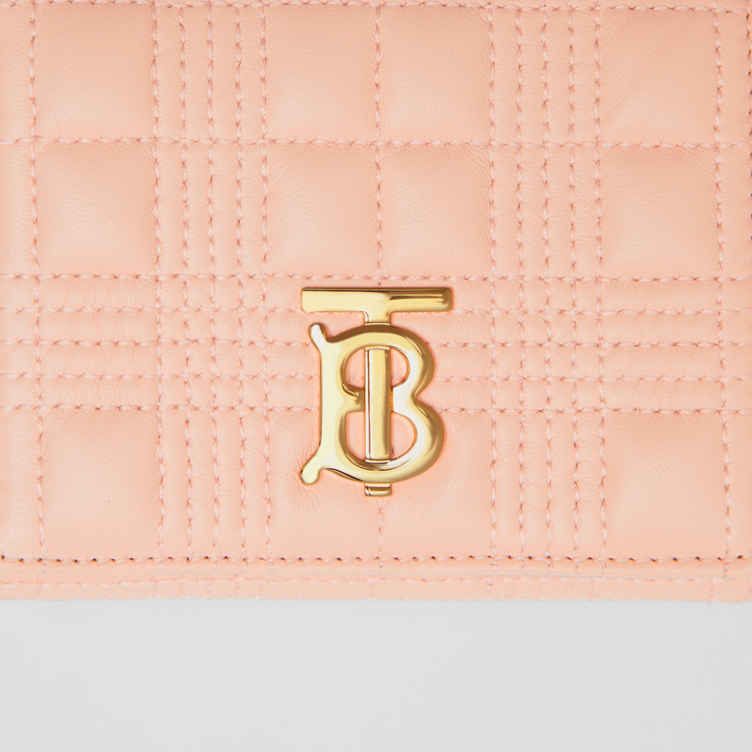 Small Quilted Lambskin Lola Folding Wallet in Peach Pink - Women | Burberry® Official - 2