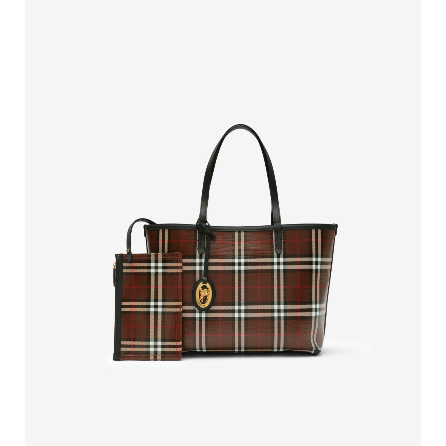 Small Check Tote in Chocolate brown - Women | Burberry® Official