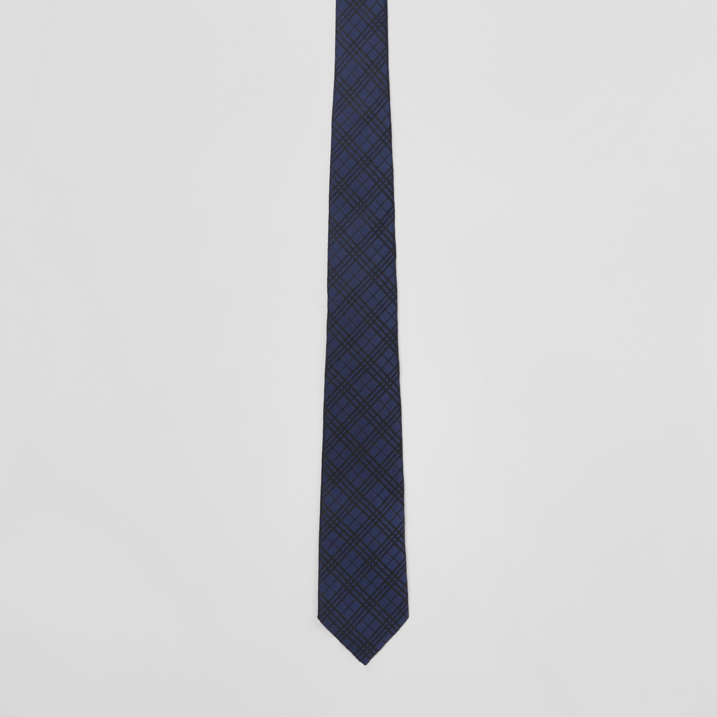 经典剪裁微型格纹提花丝缎领带 (海军蓝) - 男士 | Burberry® 博柏利官网 - 4