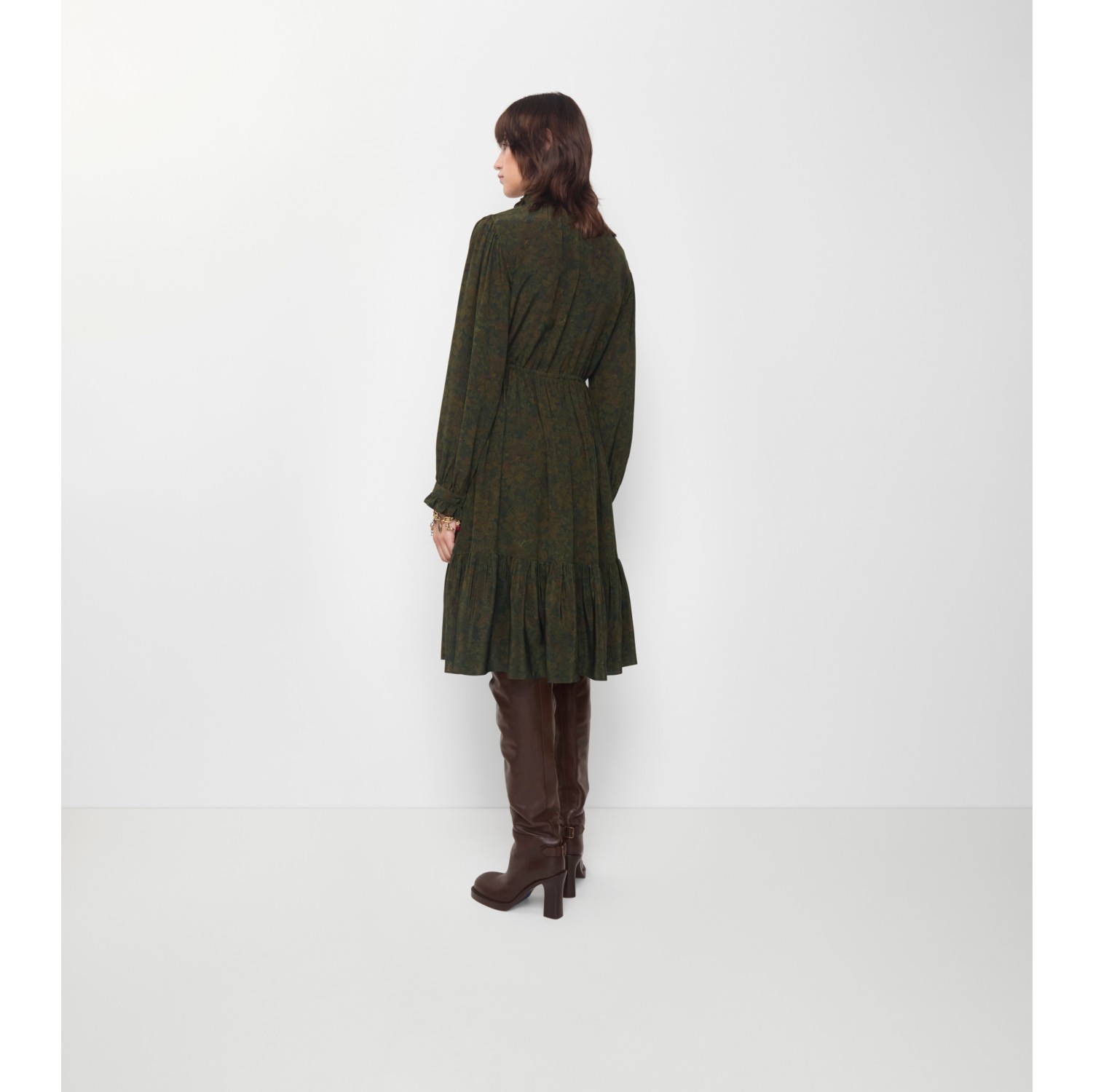 Foliage Silk Dress