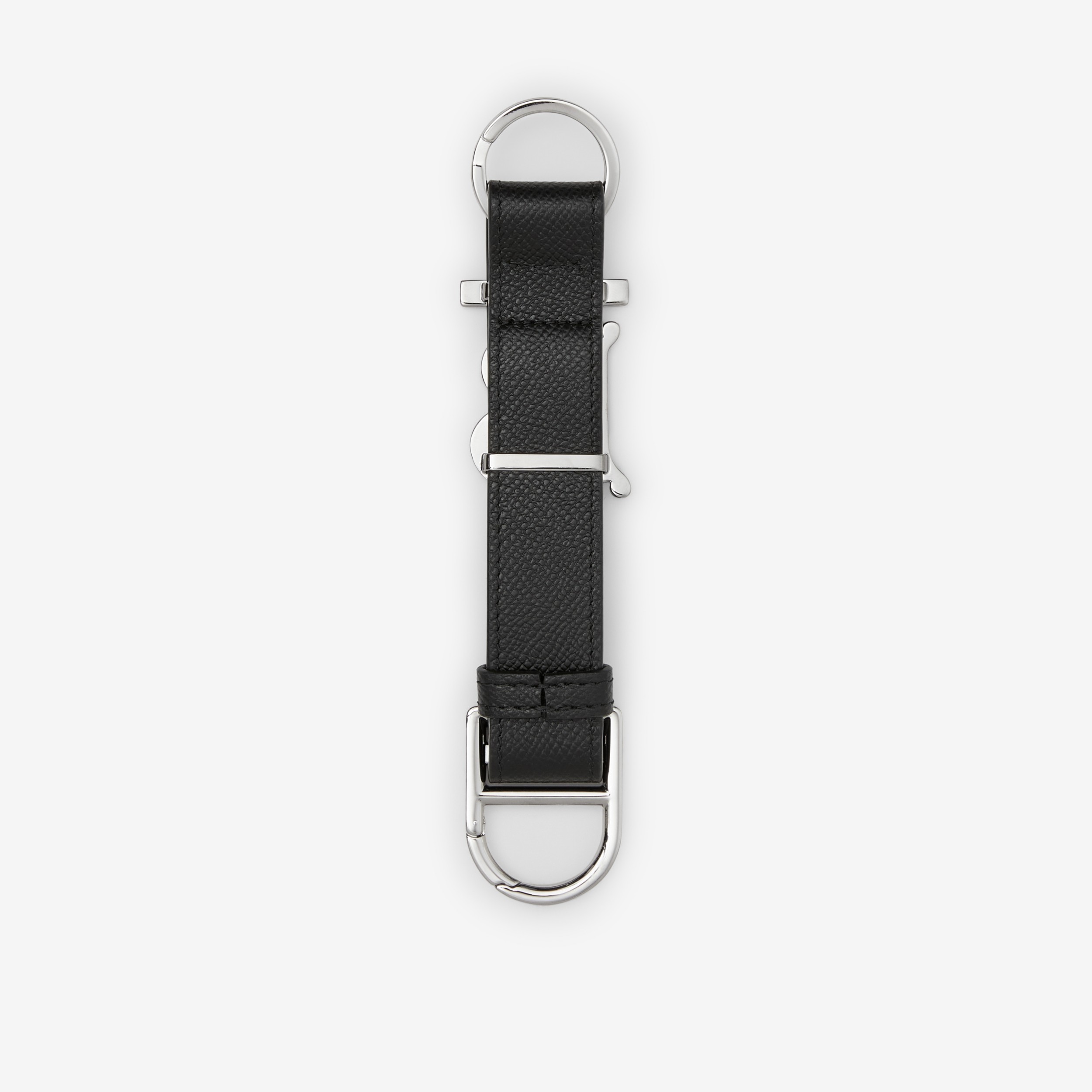 Monogram Motif Grainy Leather Key Ring in Black | Burberry® Official - 2