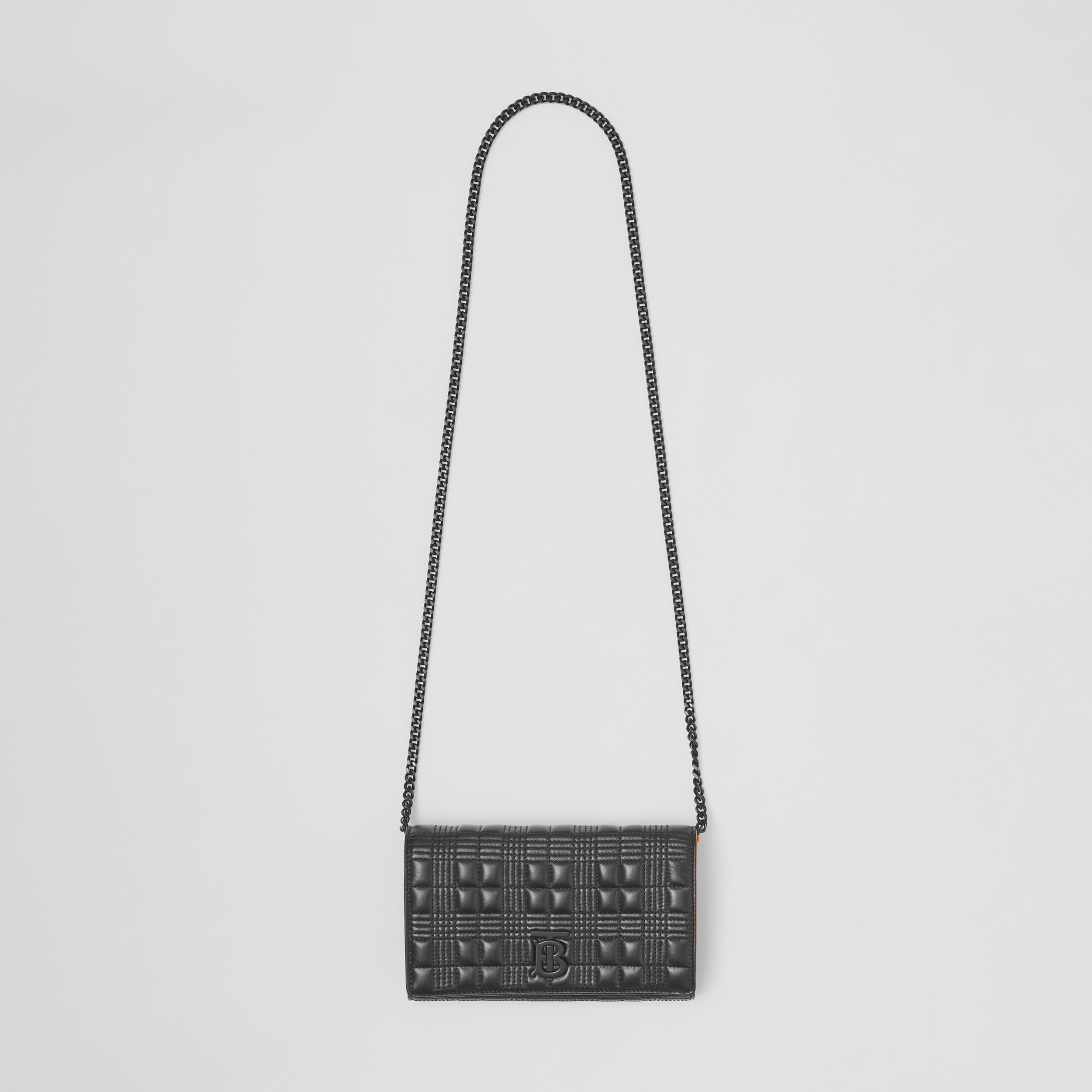 디태처블 스트랩 퀼팅 램스킨 지갑 (블랙) - 여성 | Burberry® - 4