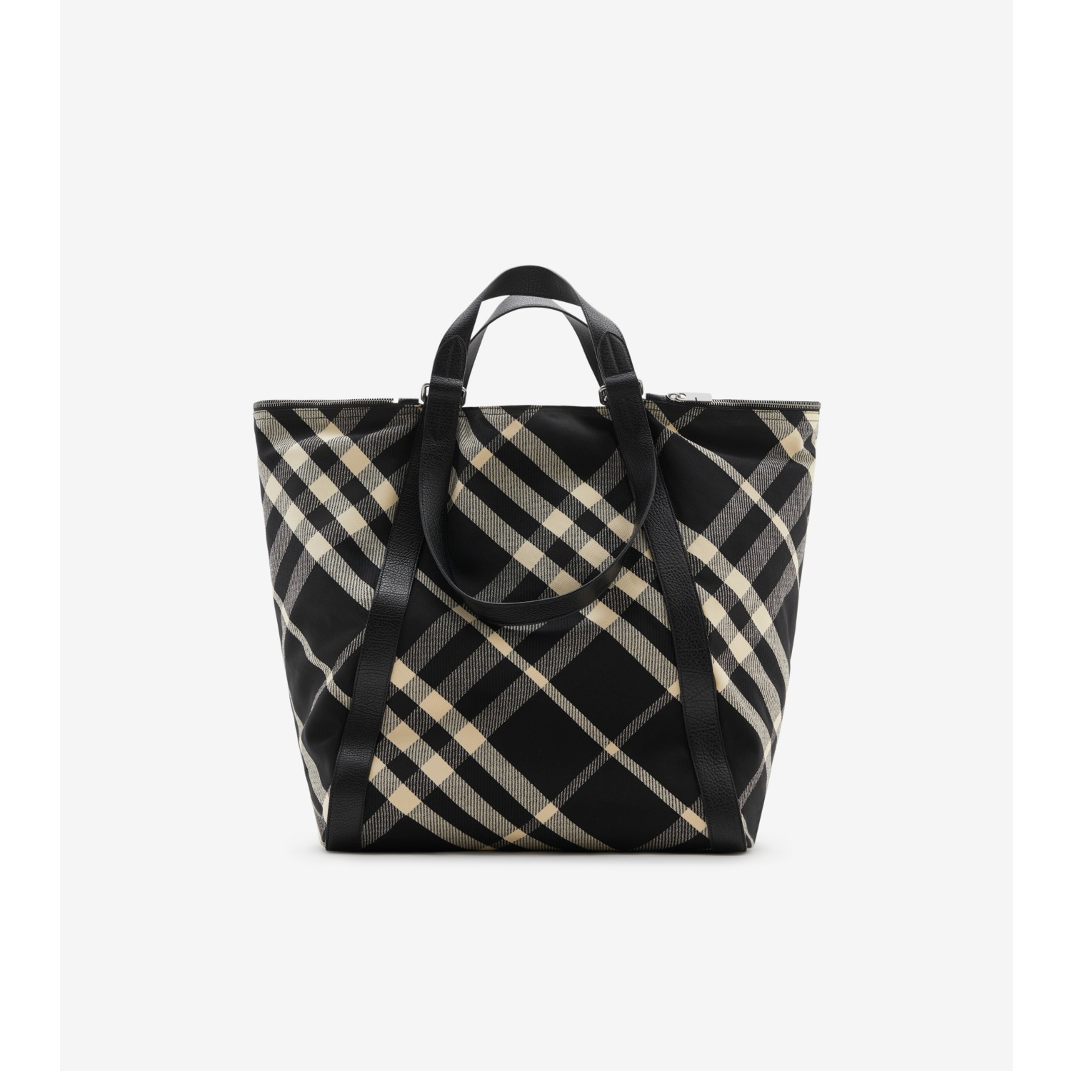 Burberry black outlet and white handbag