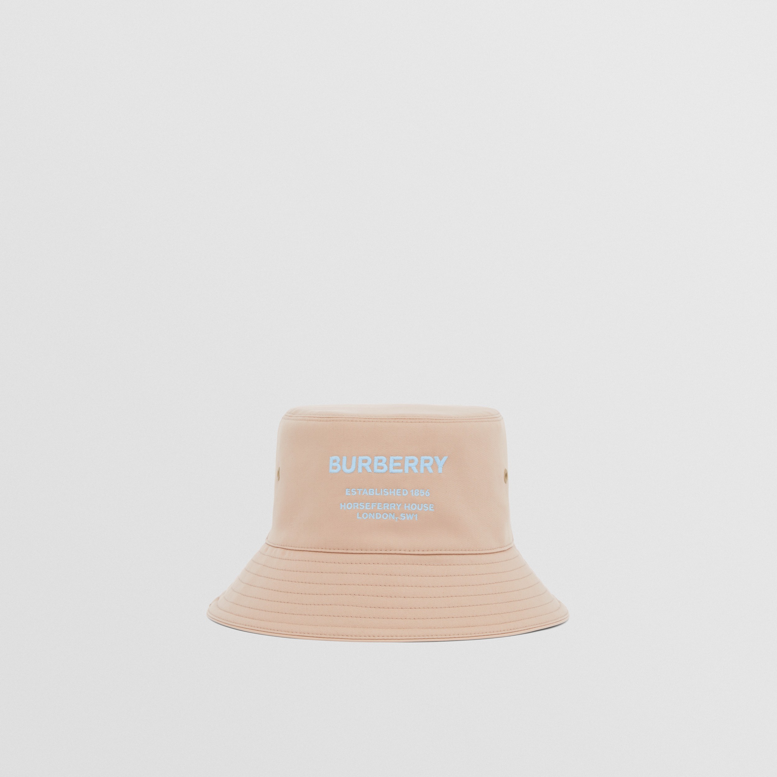 Horseferry Motif Bucket Hat in Soft Fawn | Burberry® Official - 1
