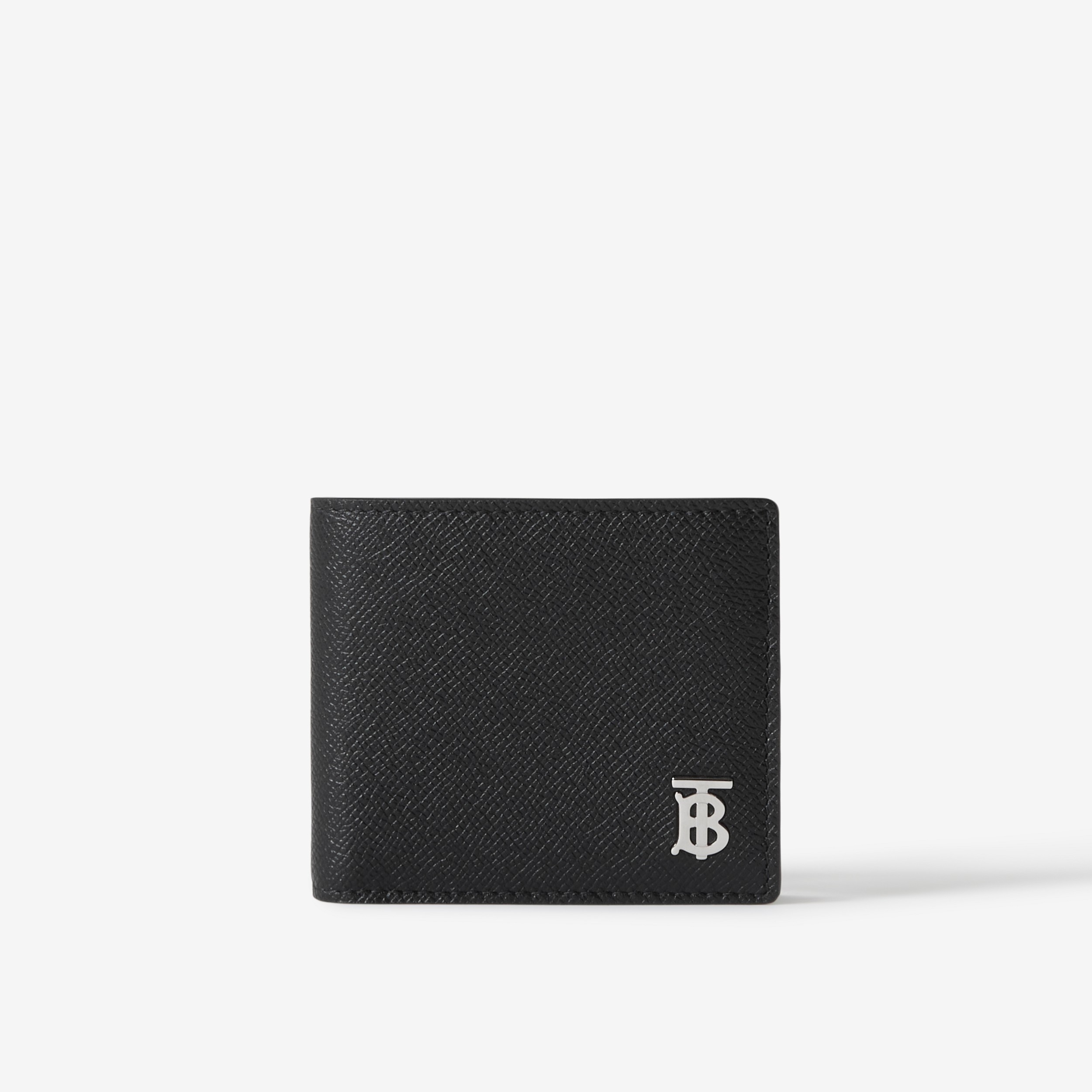 Grainy Leather TB Bifold Coin Wallet in Black - Men | Burberry® Official - 1