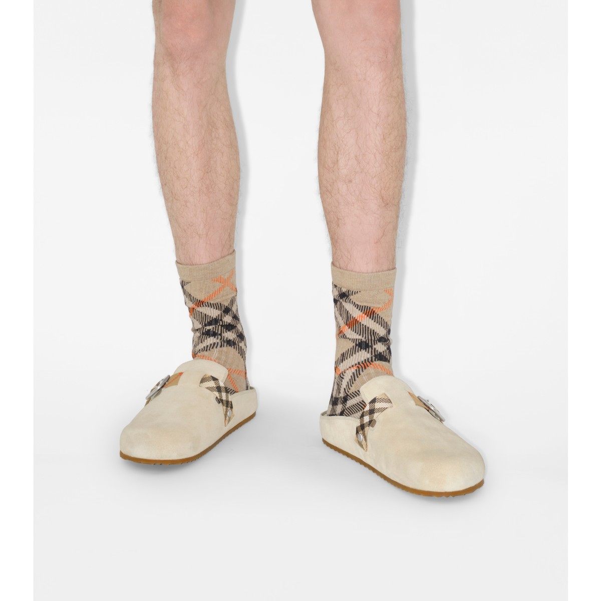  Check Suede Urchin Clogs