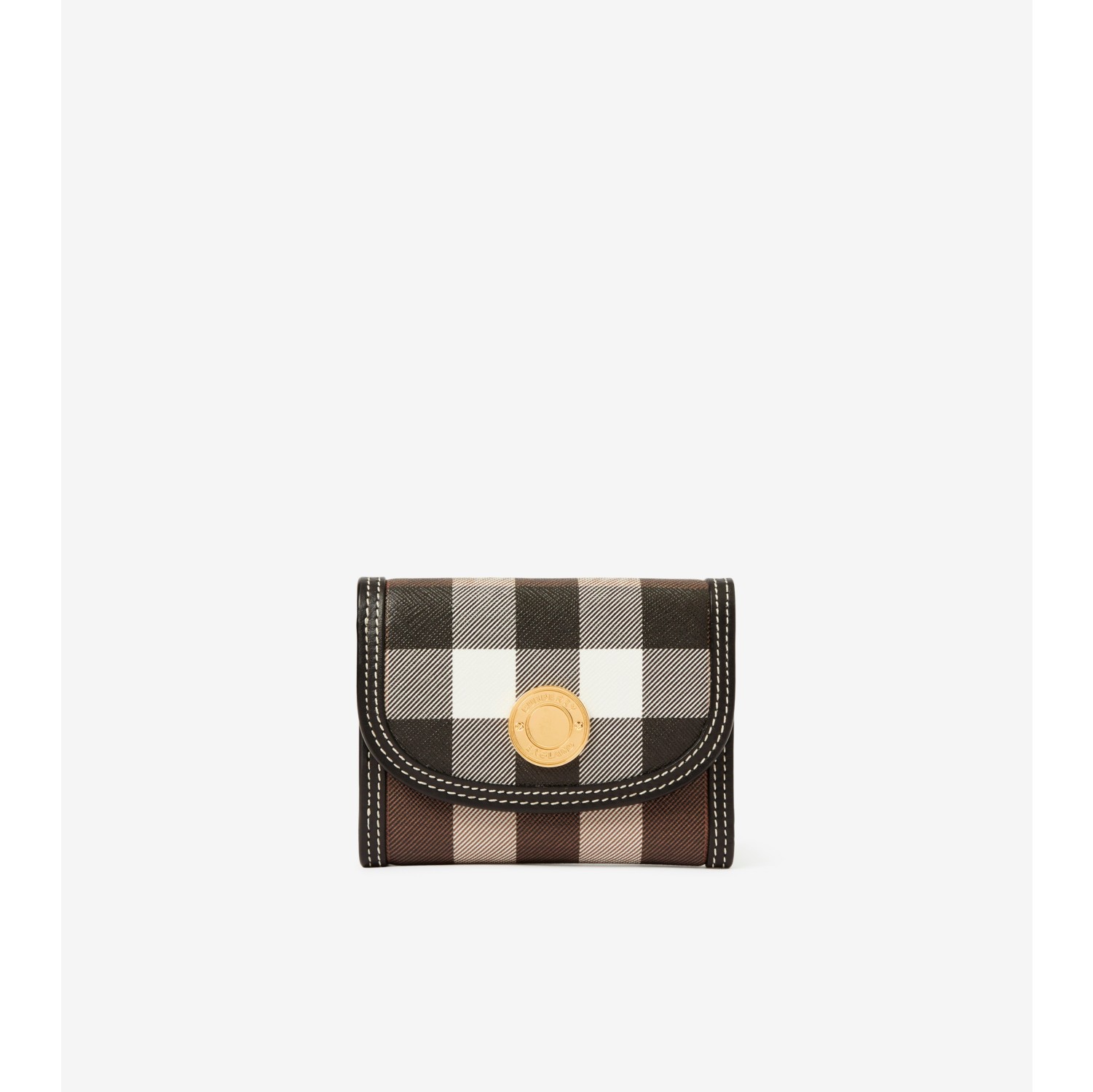 Burberry Check and Leather Folding Card Case