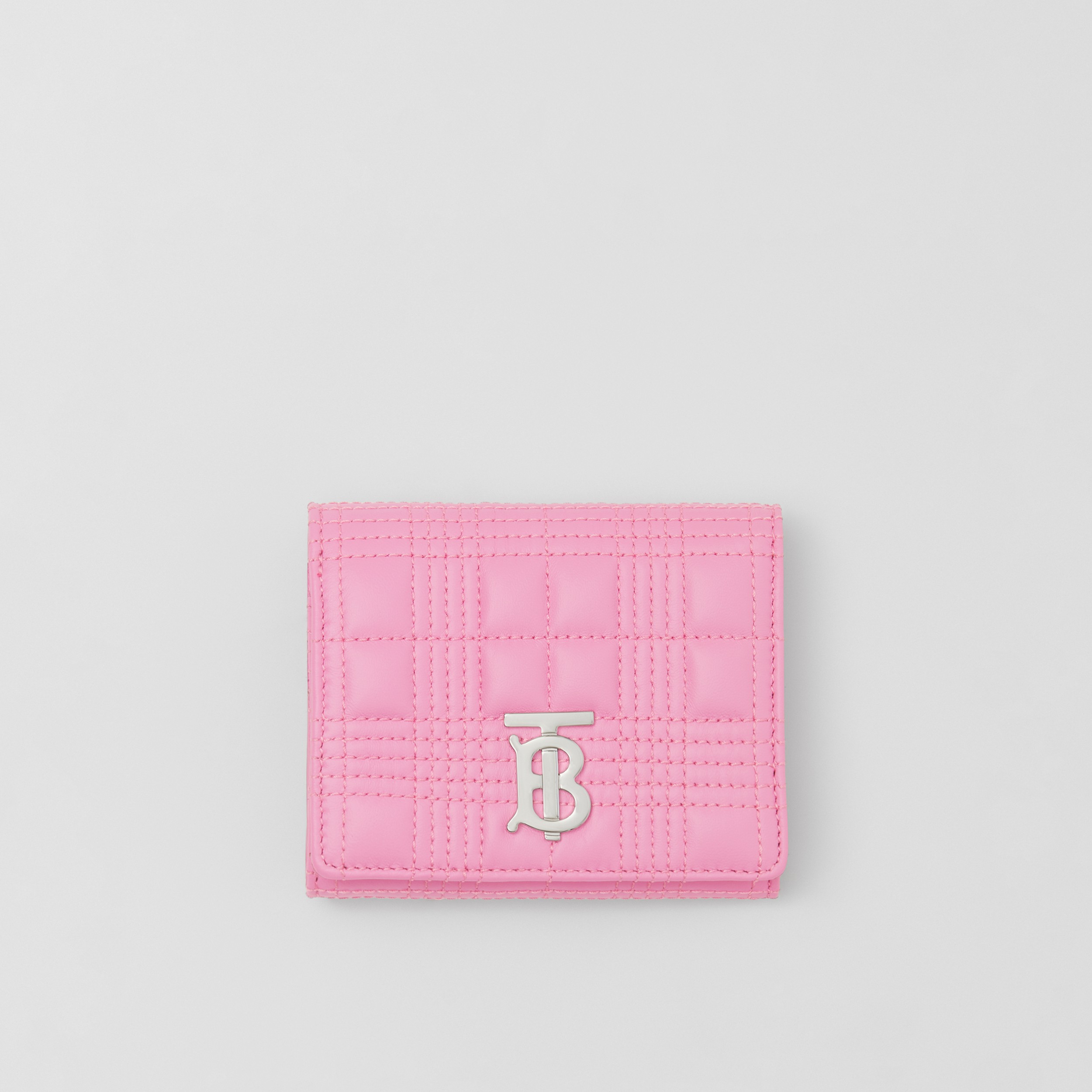 Small Quilted Lambskin Lola Folding Wallet in Primrose Pink - Women | Burberry® Official - 3