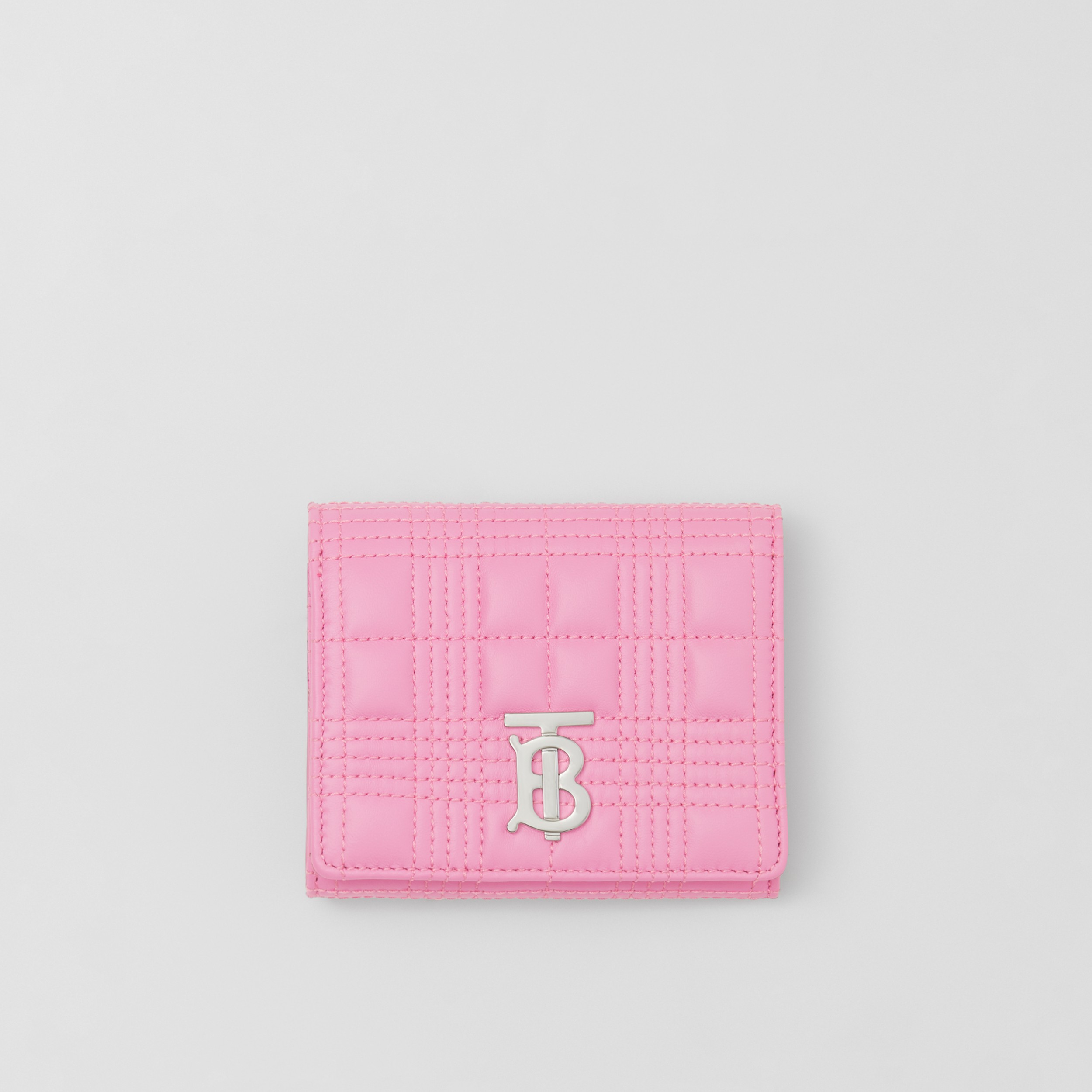 Quilted Leather Small Lola Folding Wallet in Primrose Pink - Women ...