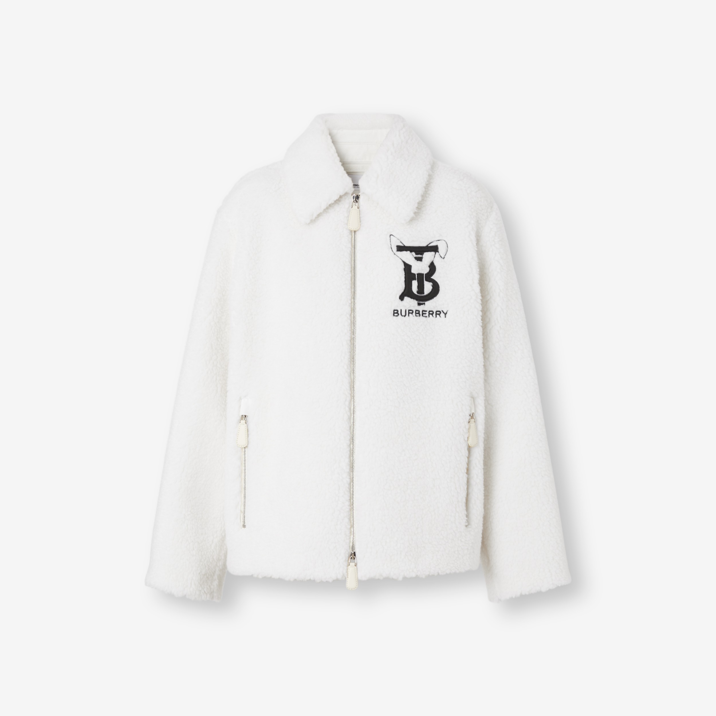 Rabbit Appliqué Fleece Jacket in Ecru - Women | Burberry® Official