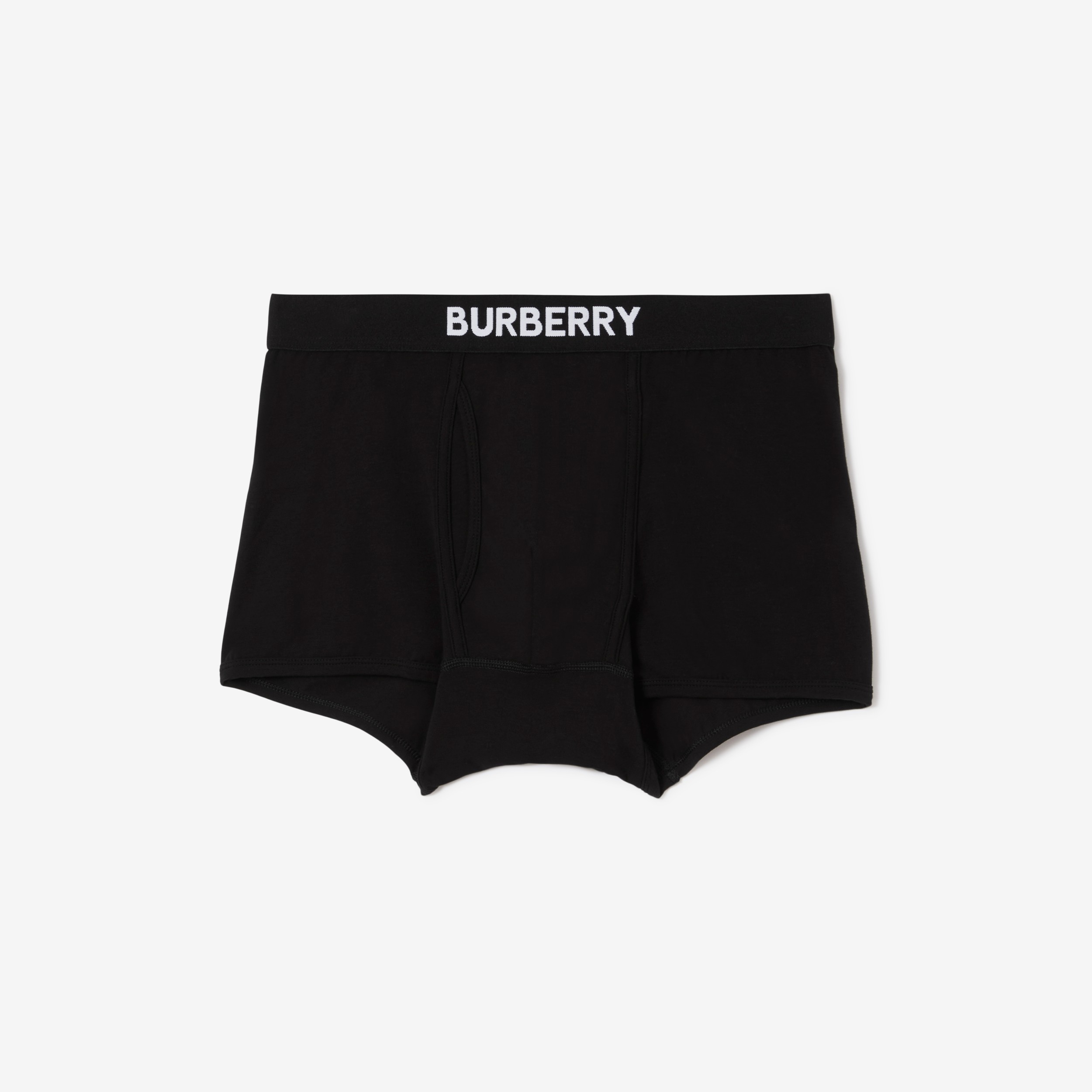 Logo Detail Stretch Cotton Boxer Shorts in Black - Men | Burberry® Official