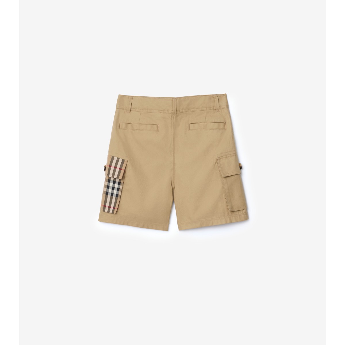  Check Trim Cotton Cargo Shorts