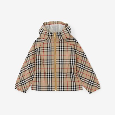 Veste capuche en coton Vintage Check Beige d archive Site officiel Burberry