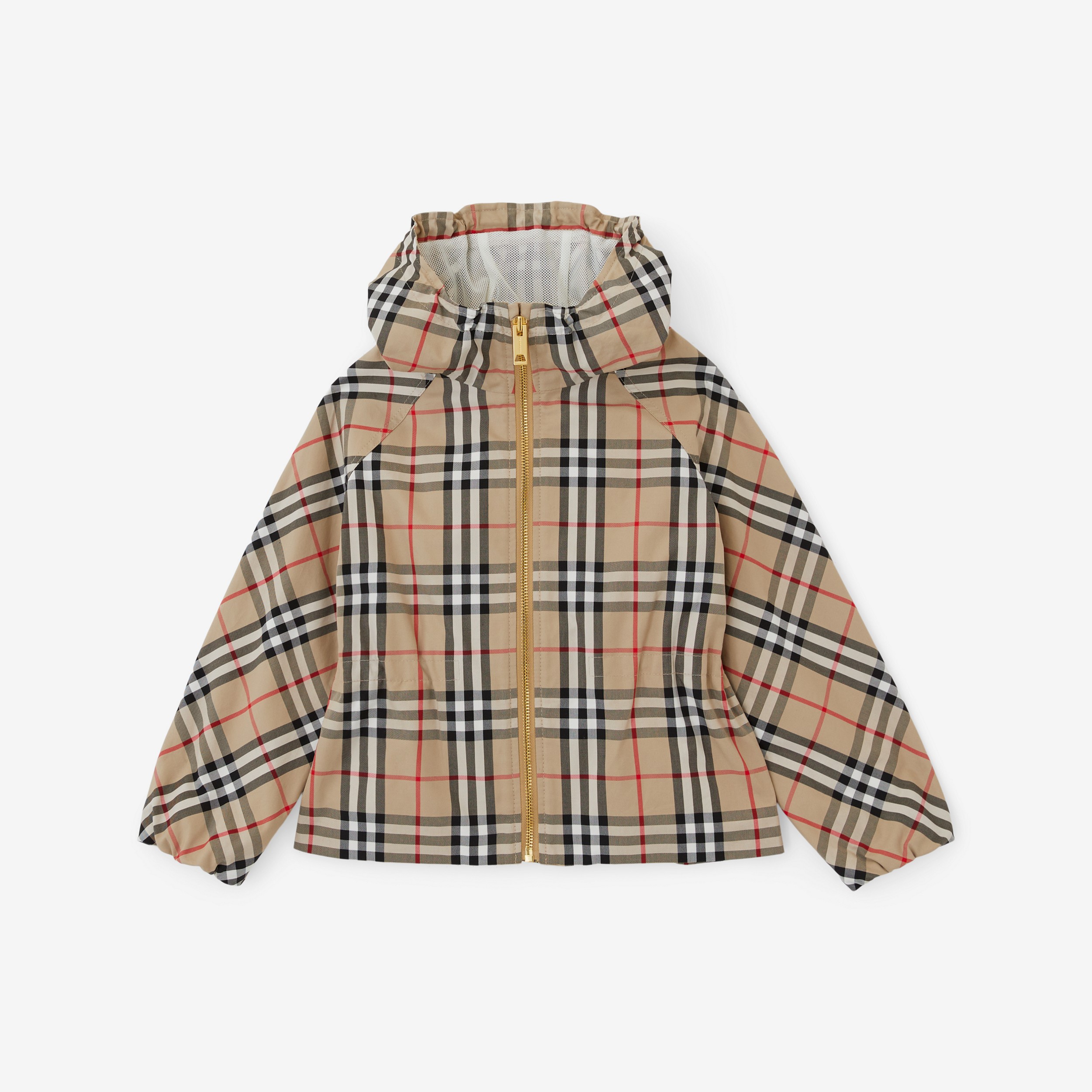 Vintage Check Cotton Hooded Jacket in Archive Beige | Burberry® Official - 1