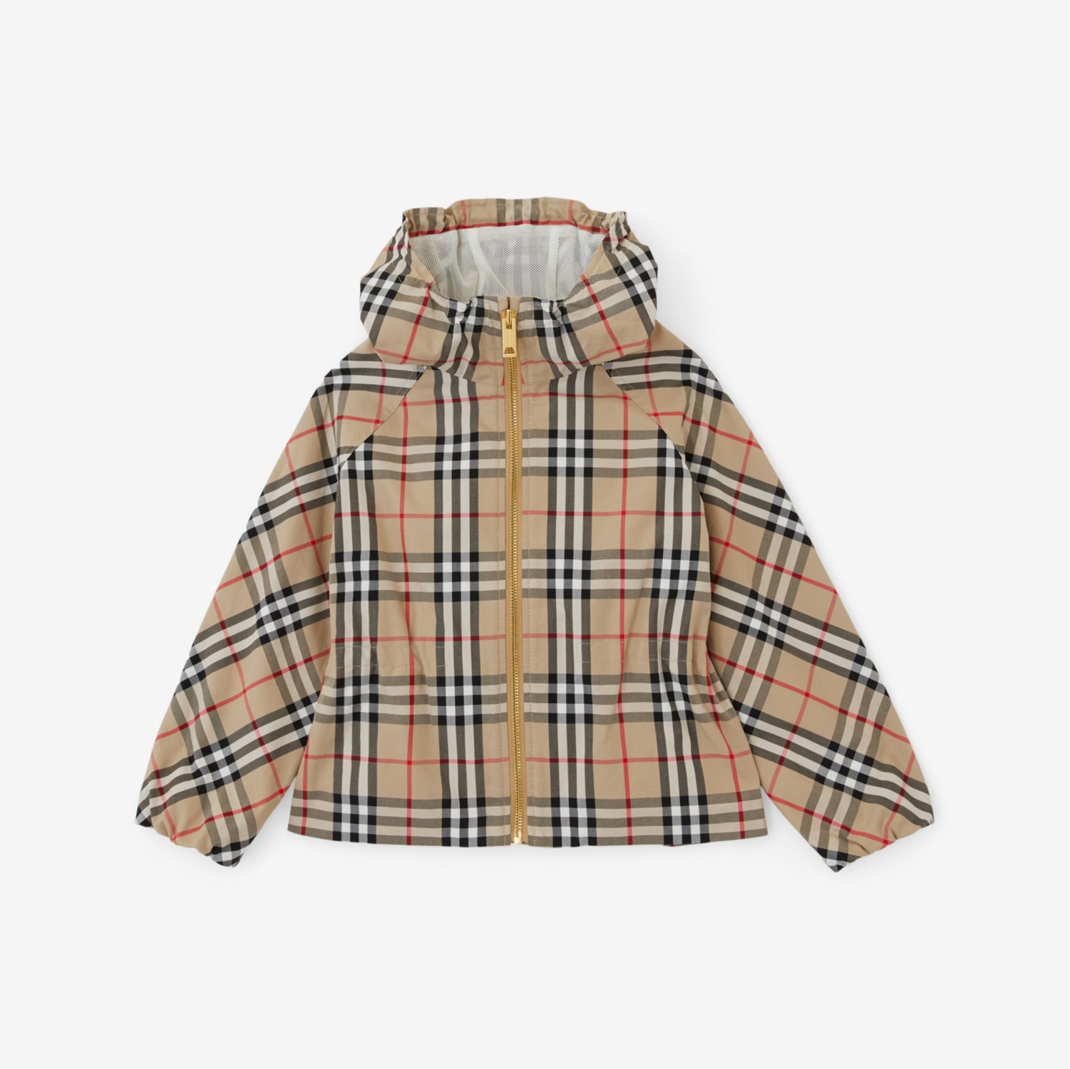 Vintage Check Cotton Hooded Jacket