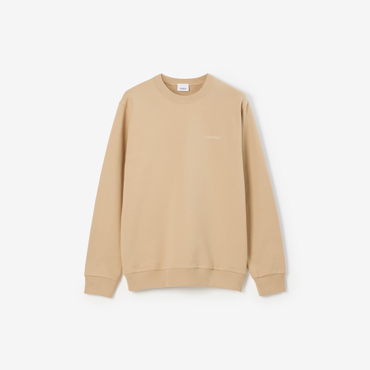Check EKD Cotton Sweatshirt in Soft Fawn - Men | Burberry® Official