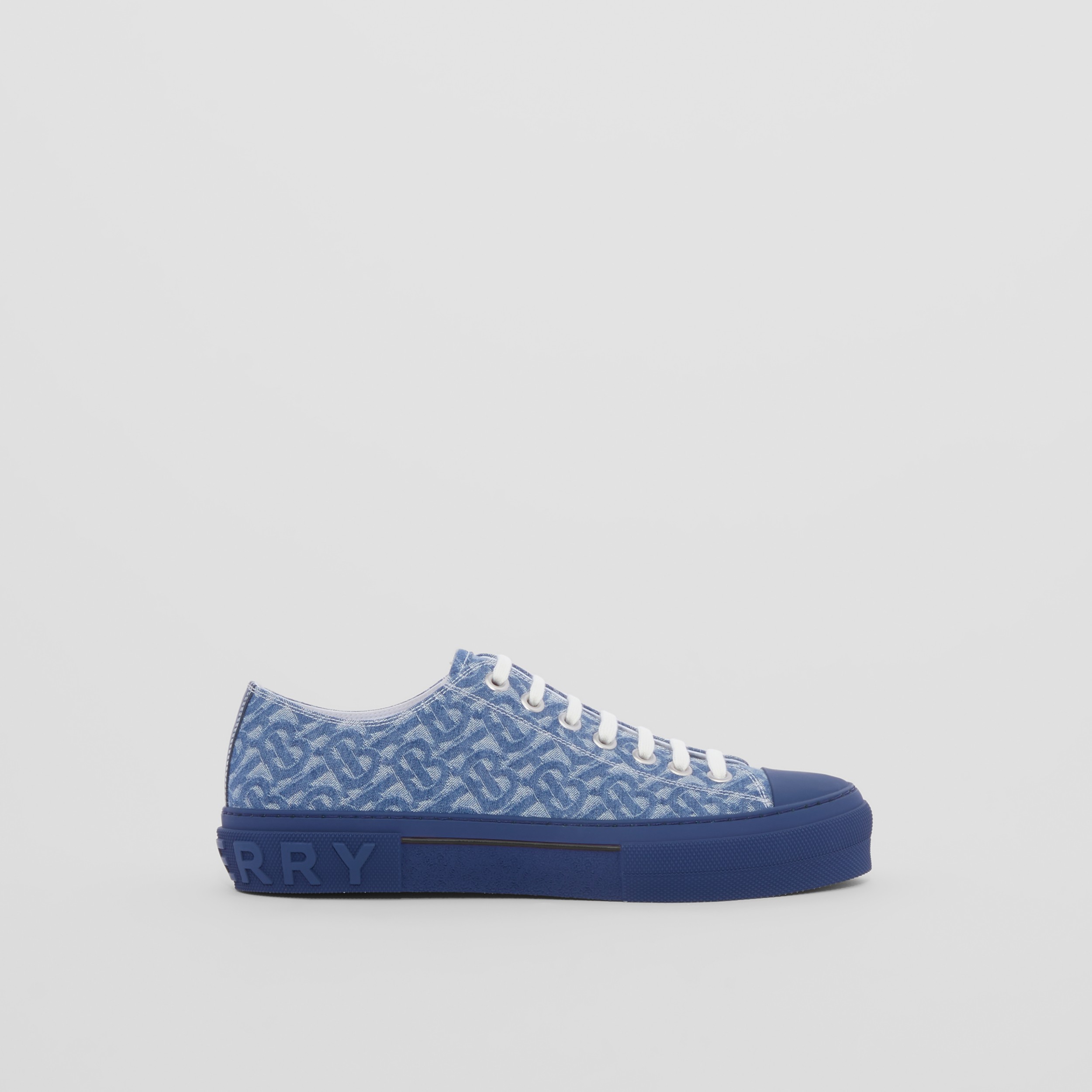 Monogram Denim Sneakers in Blue - Men | Burberry® Official