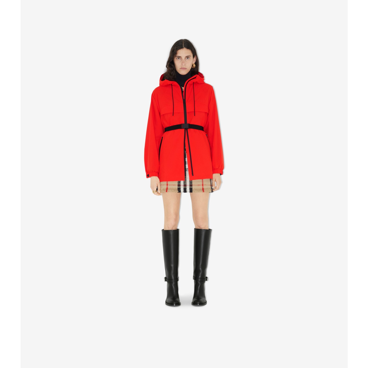 Burberry cheap coat red