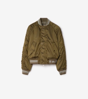 Reversible Nylon Bomber Jacket in Tent green - Men | Burberry® Official