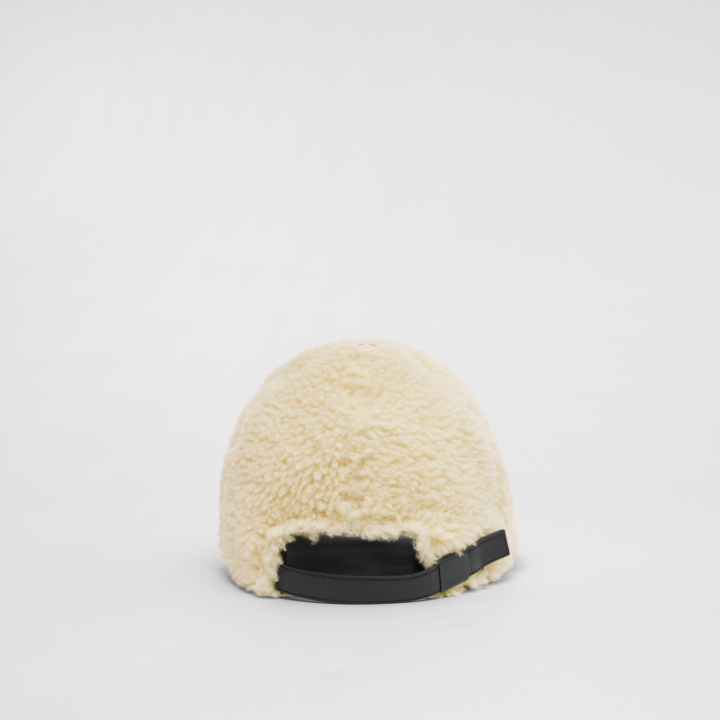 专属标识装饰毛羊皮棒球帽 (自然色) | Burberry® 博柏利官网 - 4