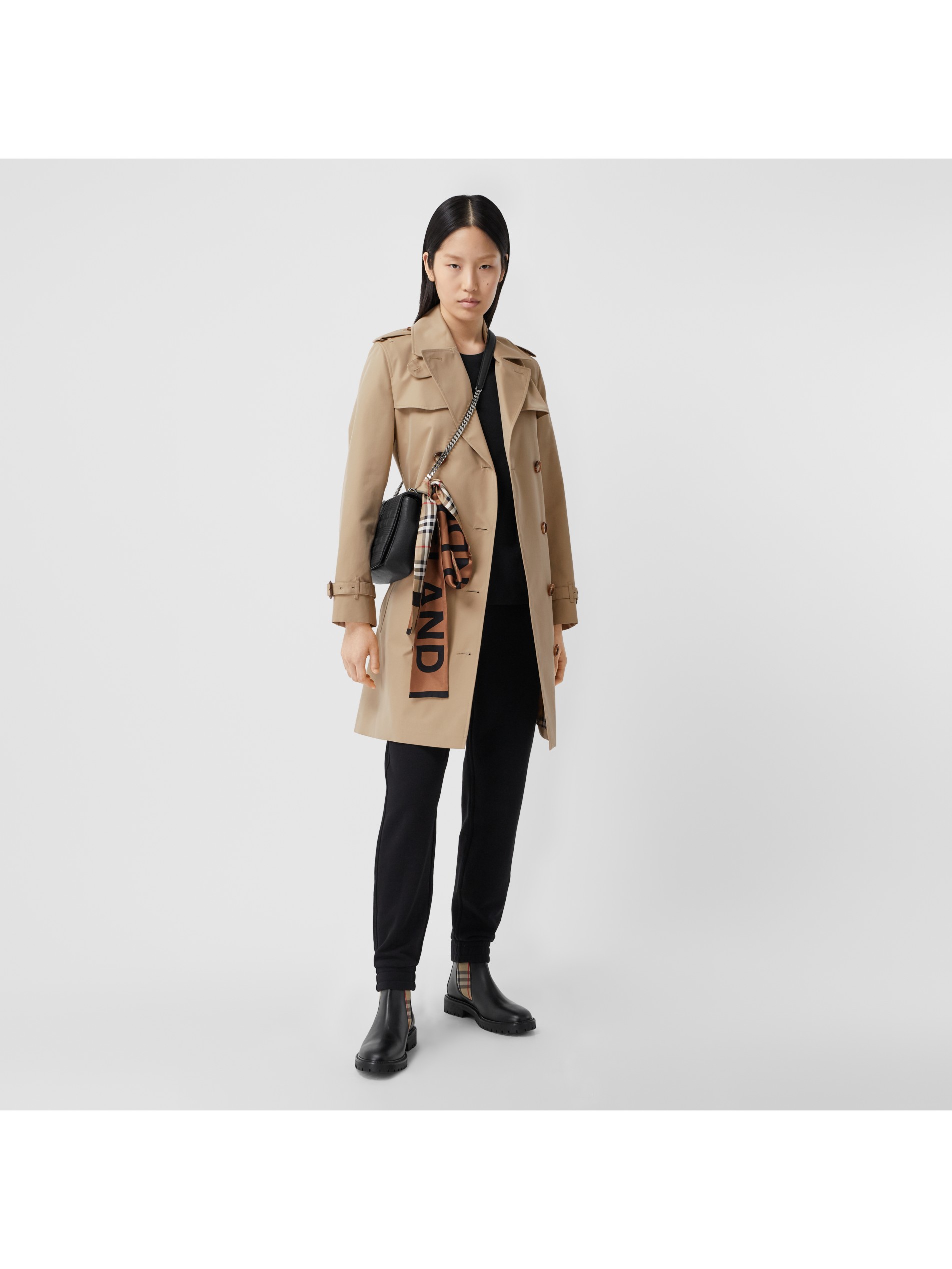 伊斯灵顿版型 - 短款 trench 风衣 (蜜色) - 女士 | burberry 博柏利