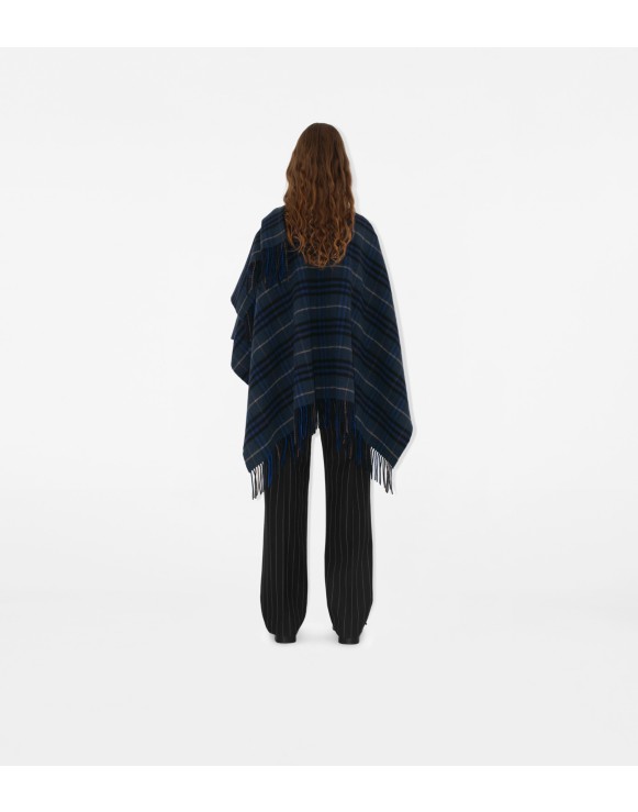 Cape en laine et cachemire Check