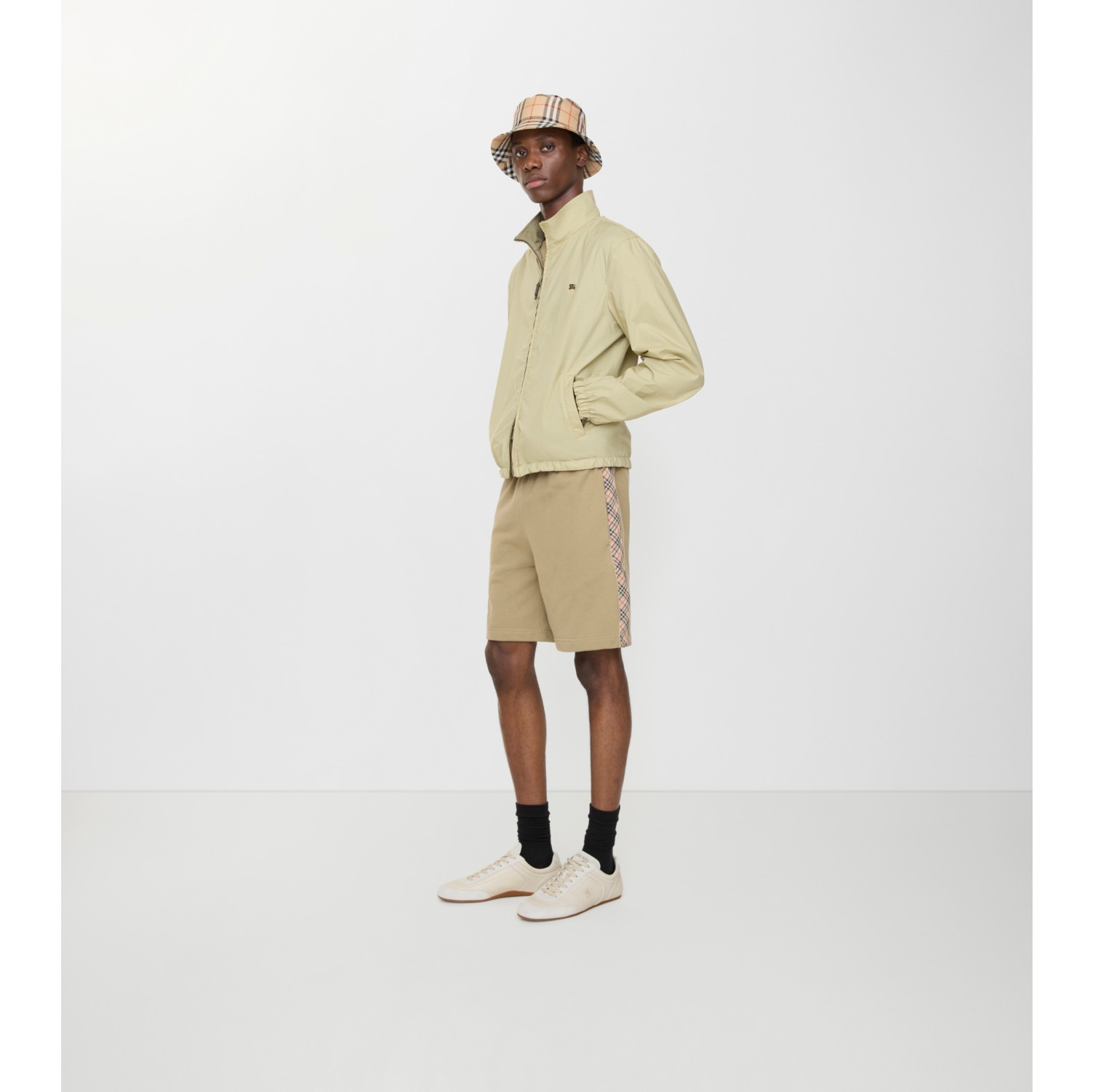 Check Trim Cotton Shorts