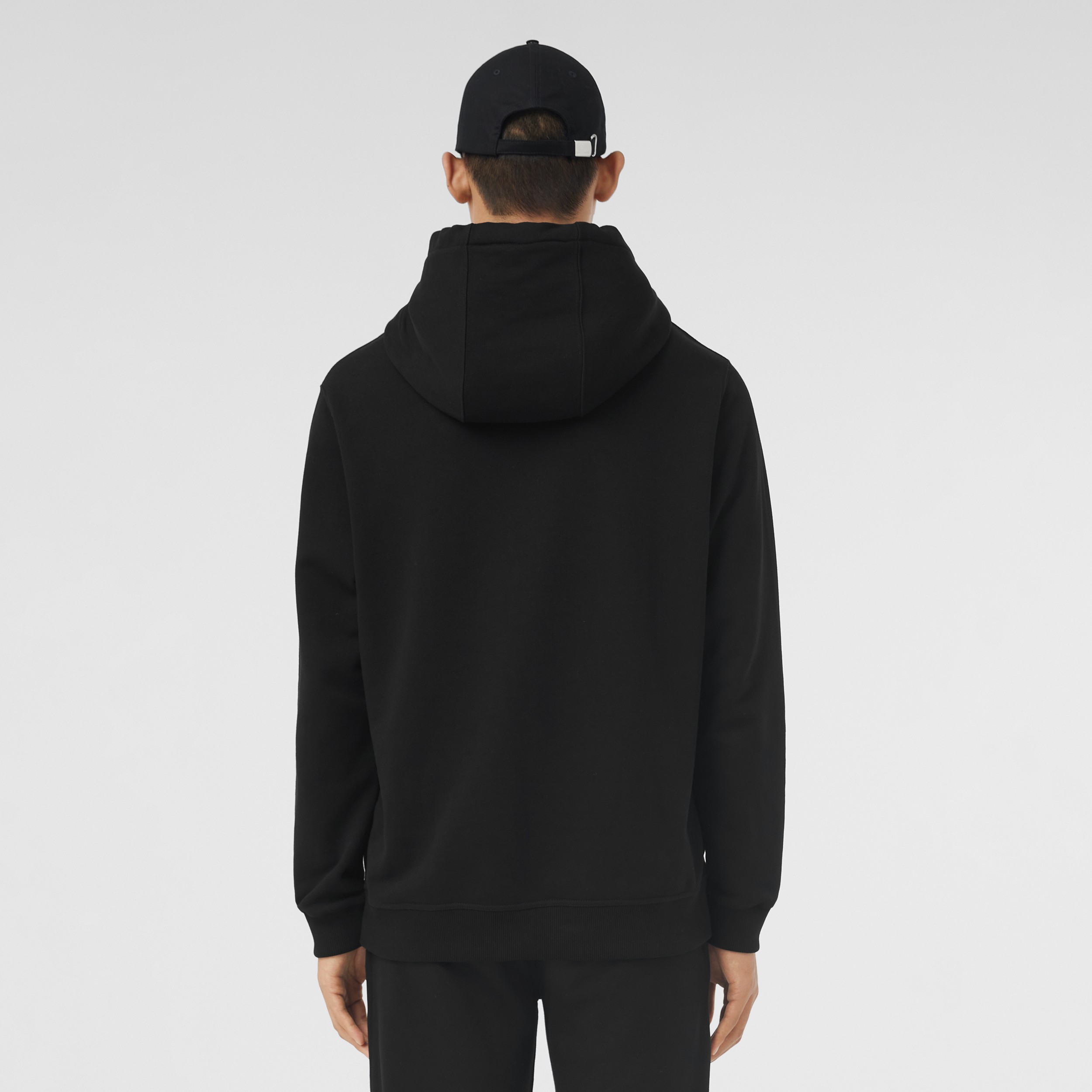 Tiger Graphic Cotton Hoodie in Black - Men | Burberry® Official - 3