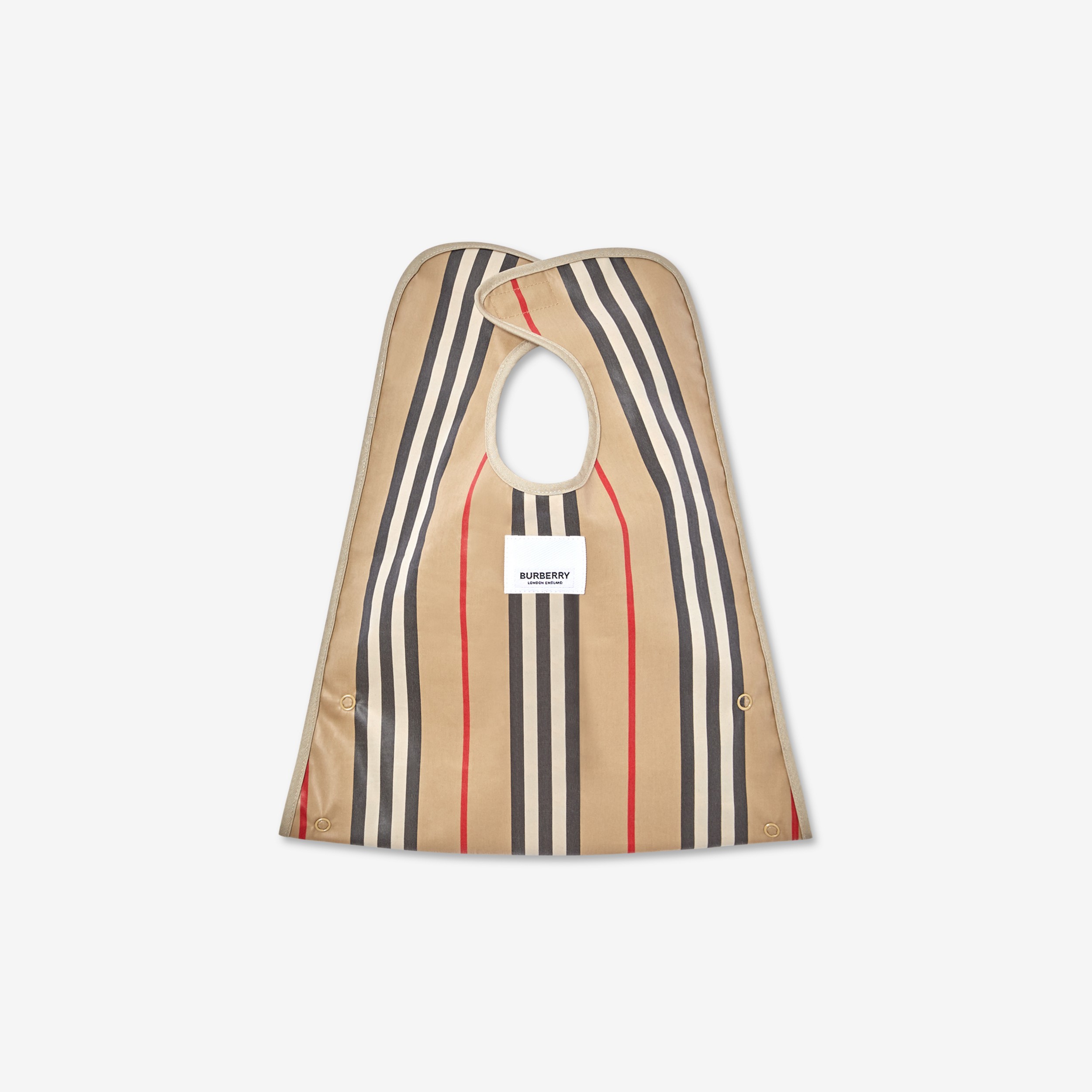 Coated Vintage Check and Icon Stripe Bib in Archive Beige - Children | Burberry® Official - 2
